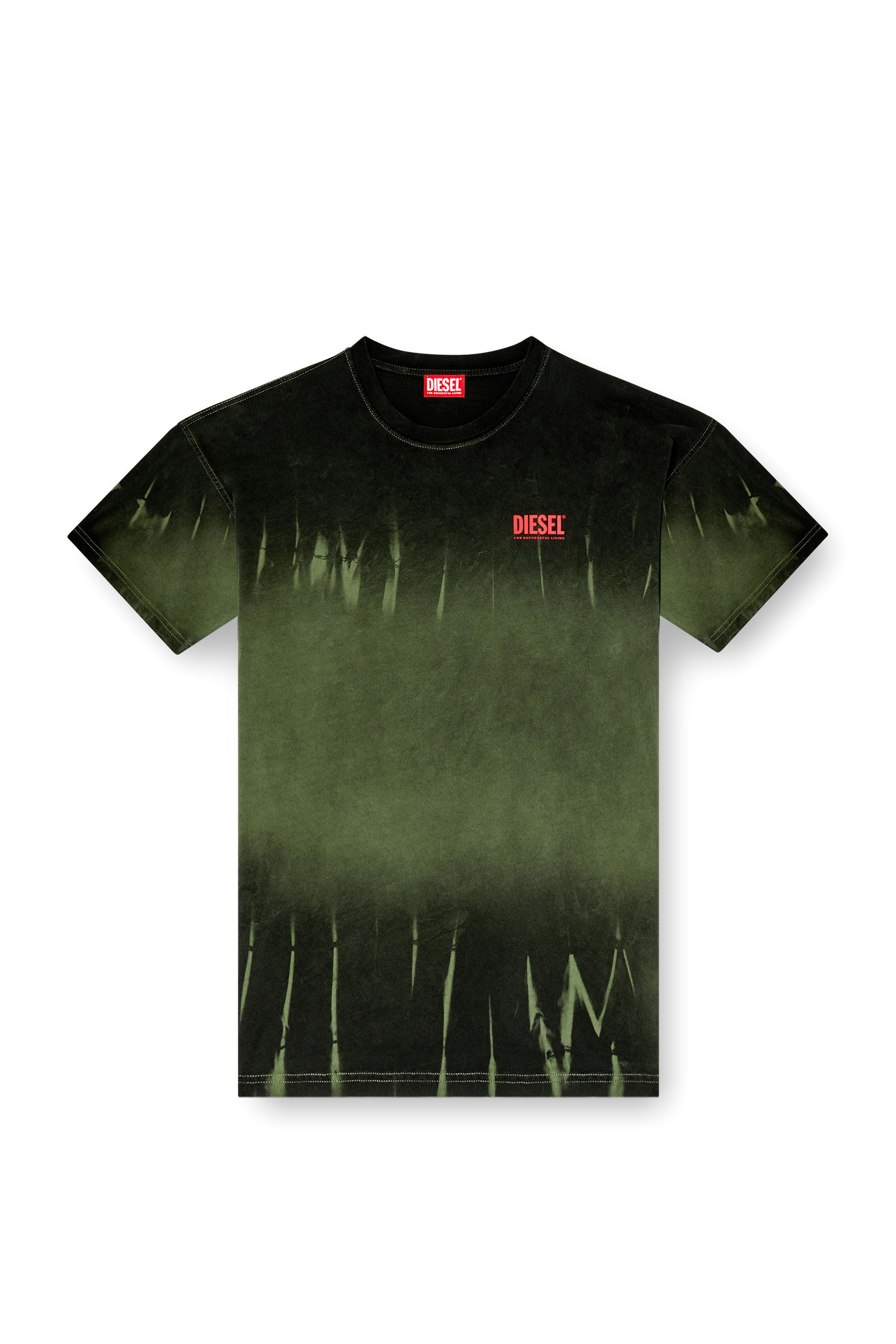 Diesel - T-BOXT-R3, T-shirt tie-dye con stampa logo Uomo in Verde - 2