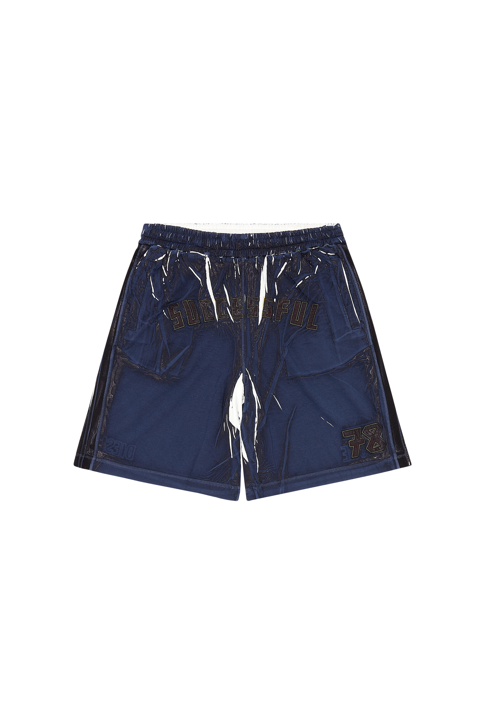 Diesel - P-ROWY, Short in felpa con stampa sfumata Uomo in Blu - 2