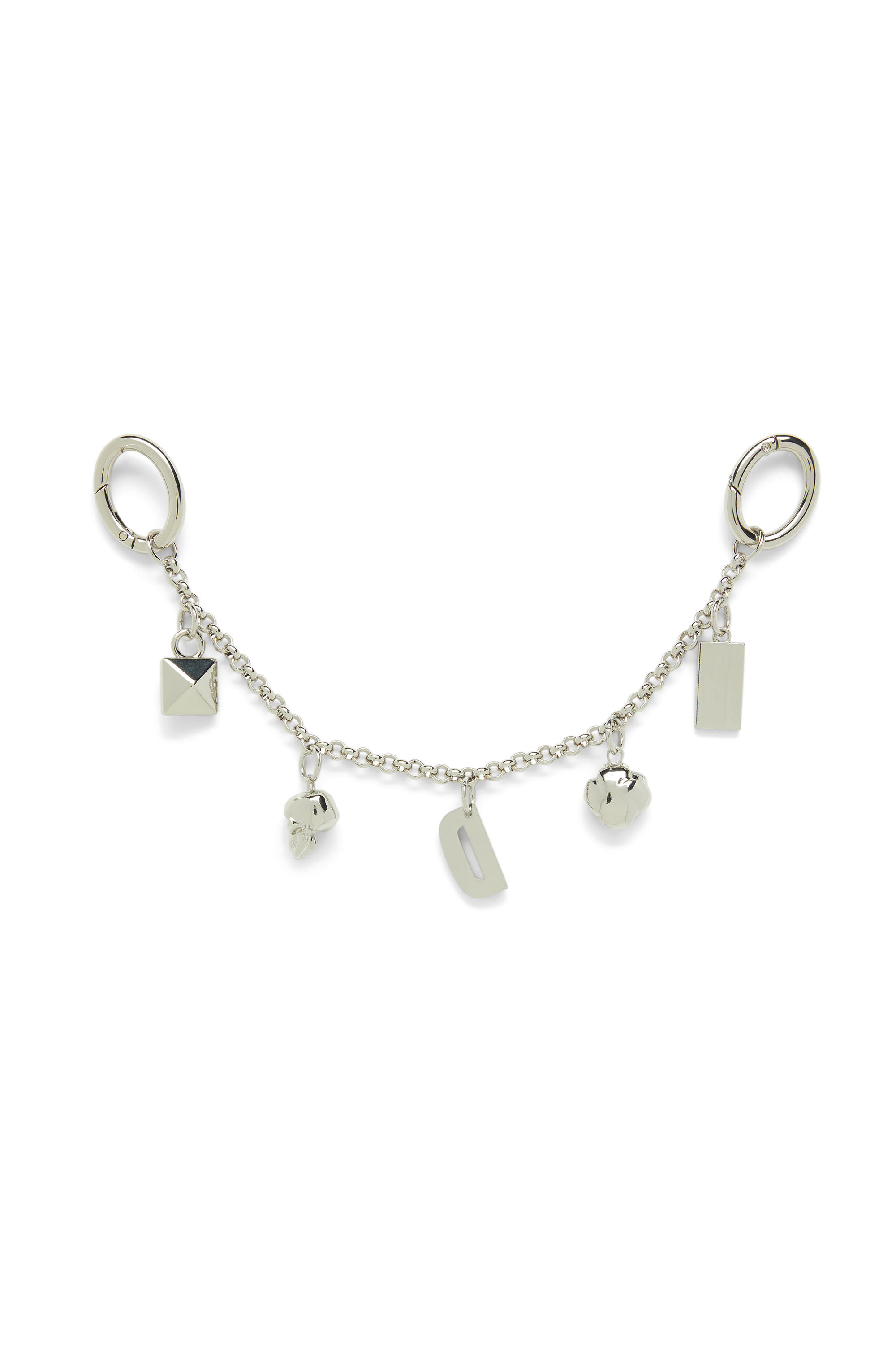 Diesel - CHAIN-D II S, Woman's Metal chain charm with iconic pendants in Silver - 2