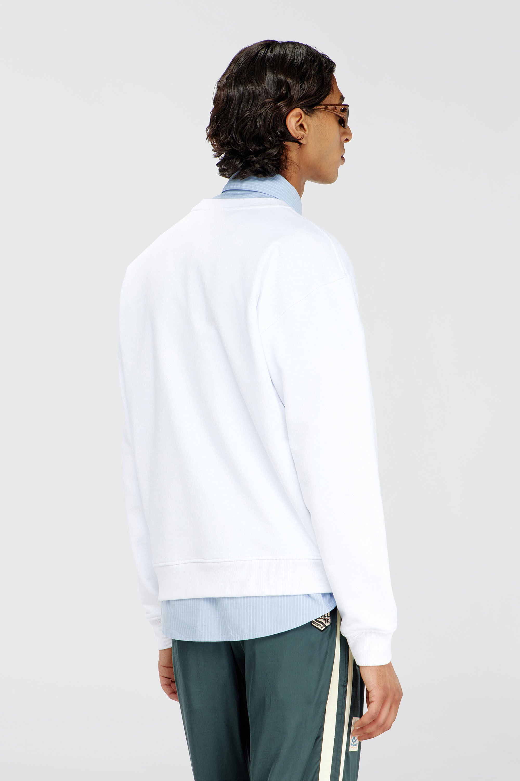 Diesel - S-NORM-AA5, Man's Cotton sweatshirt with micro logo embroidery in White - 4