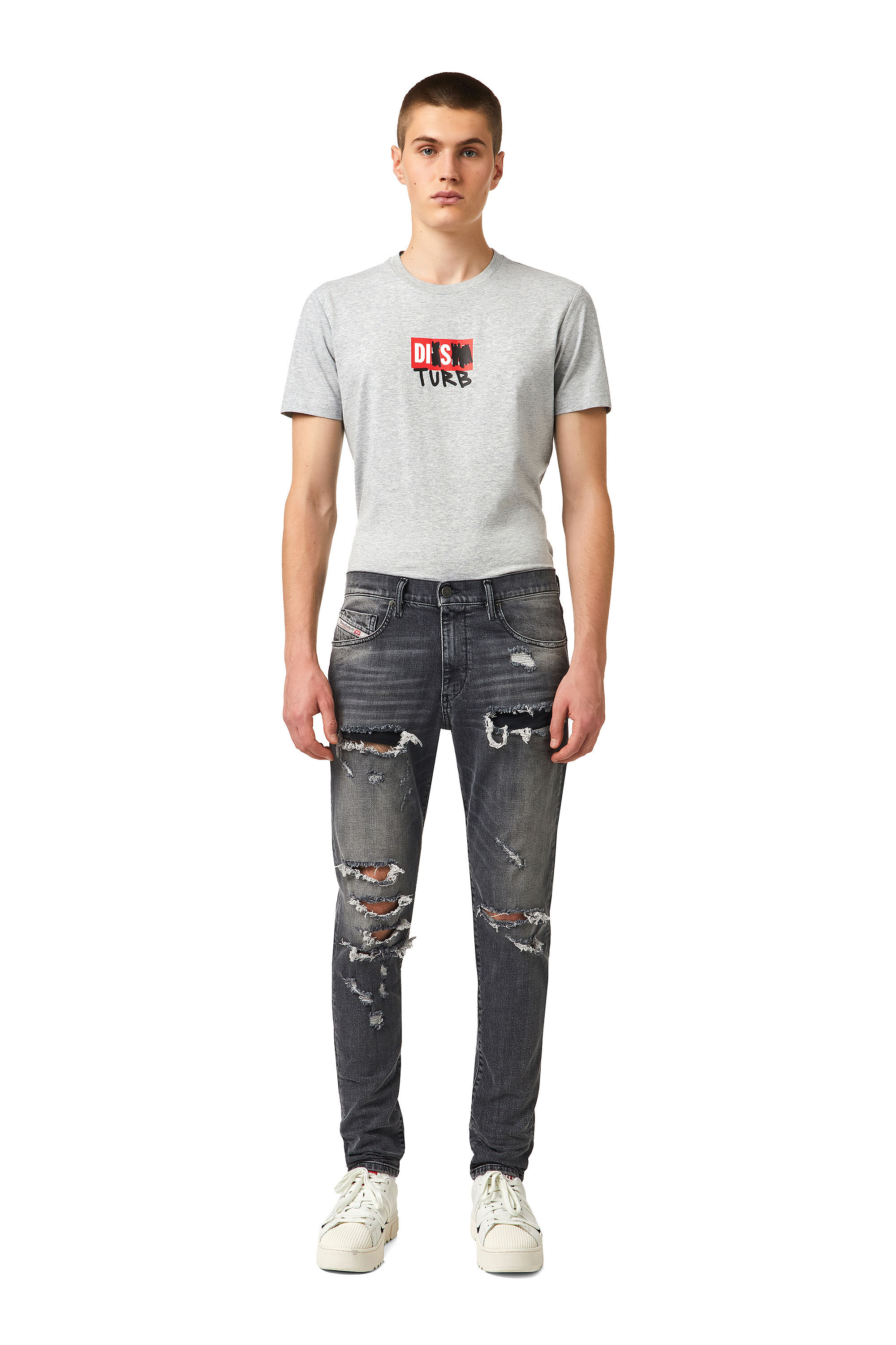 D-STRUKT Uomo: Jeans Slim Nero/Grigio scuro | Diesel Online Store