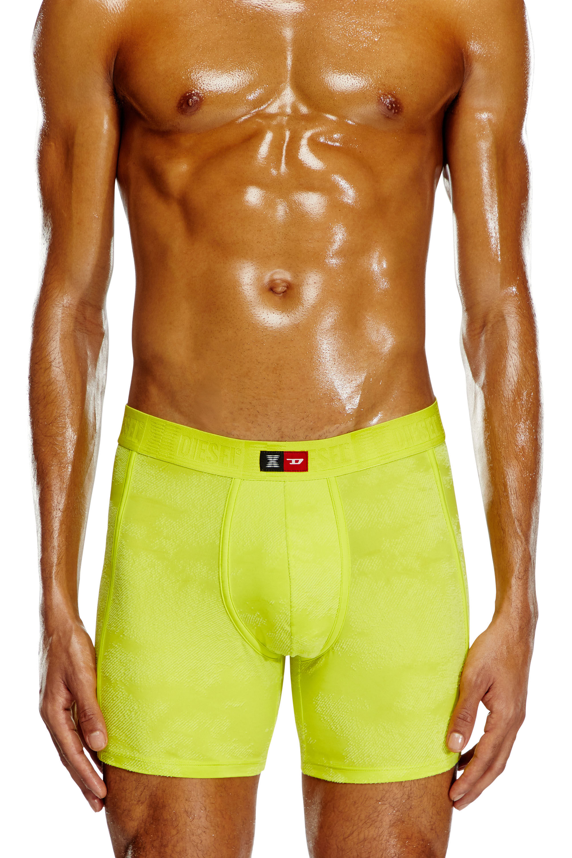 Diesel - FLOCKED-BOXER-BRIEFS, Boxer in microfibra flock Uomo in Verde - 3