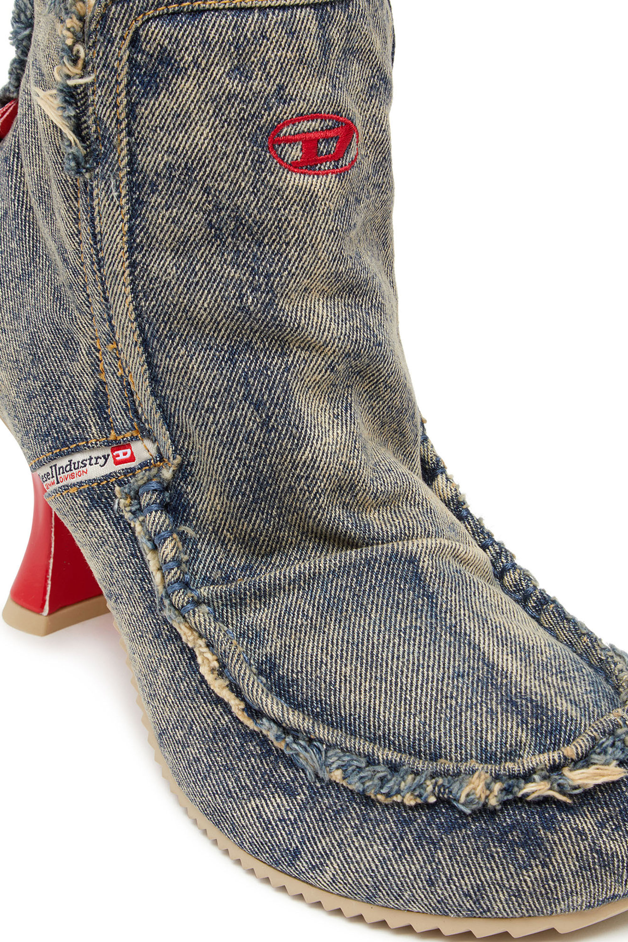 Diesel - D-WOODSTOCK HEEL AB, D-Woodstock - Stivali in denim con tacco Donna in Blu - 6