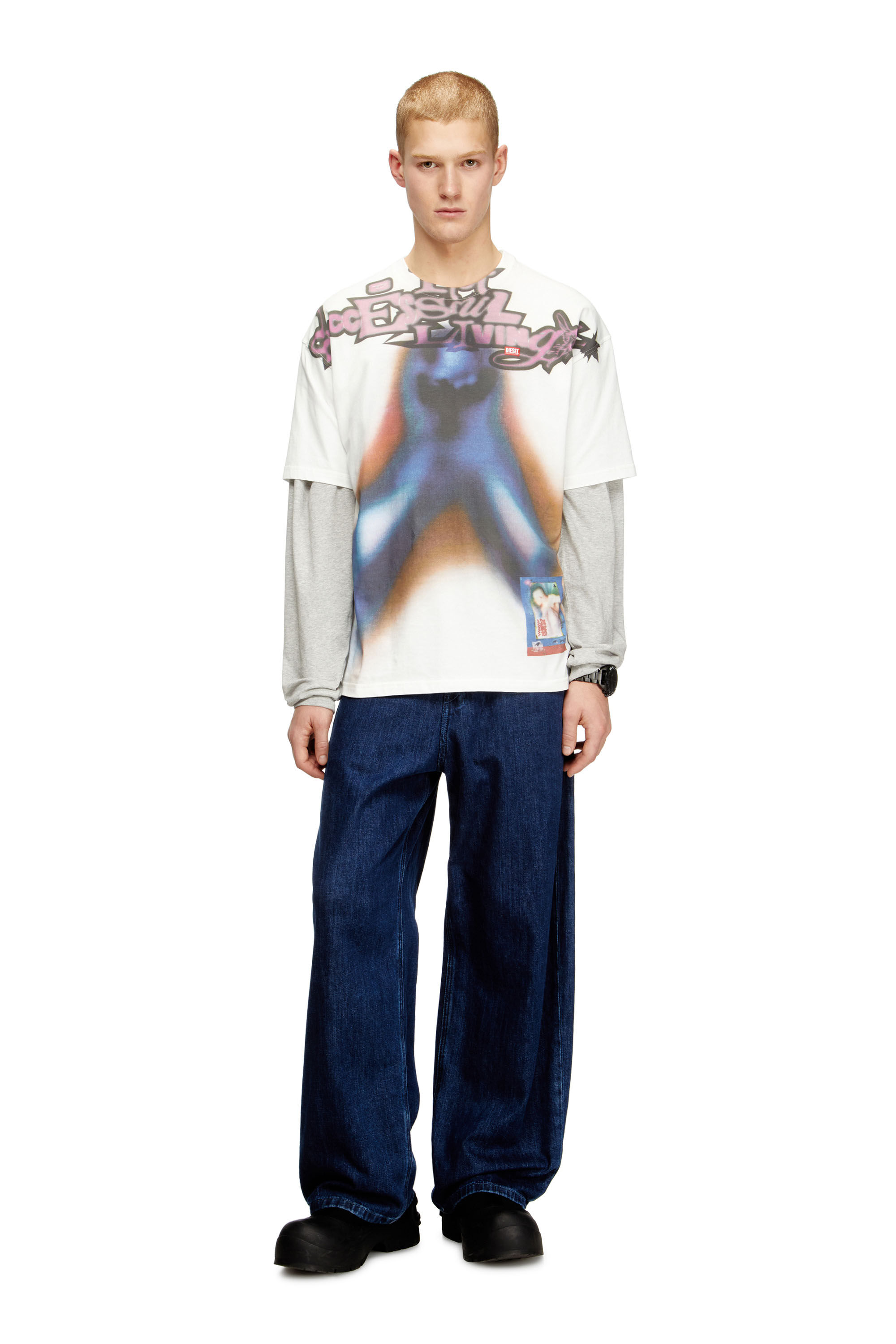 Diesel - T-BOXT-V13, T-shirt in cotone rilassato con stampa digitale Uomo in Multicolor - 1