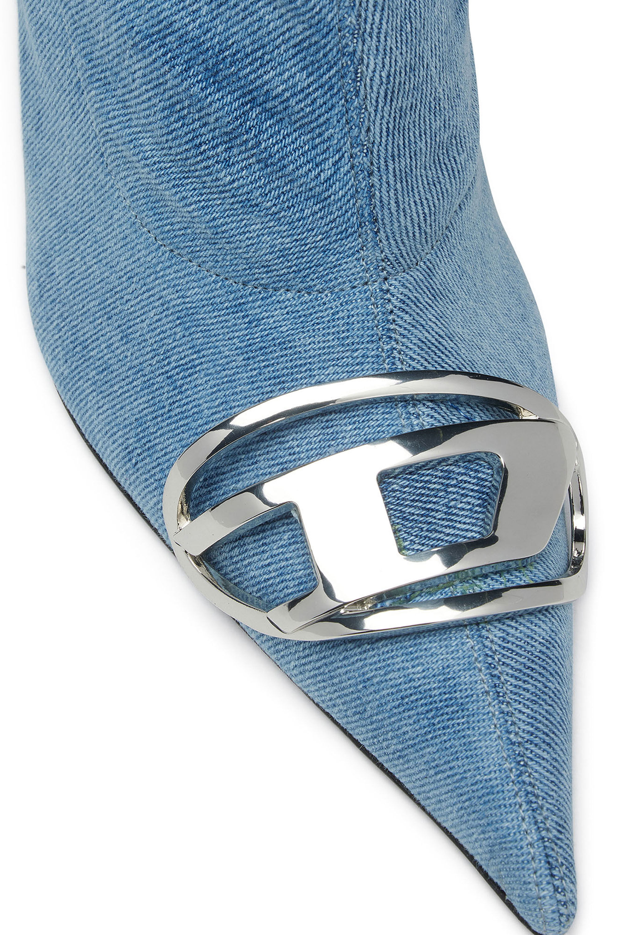 D Venus Stivali al ginocchio in denim stretch Donna Blu Diesel