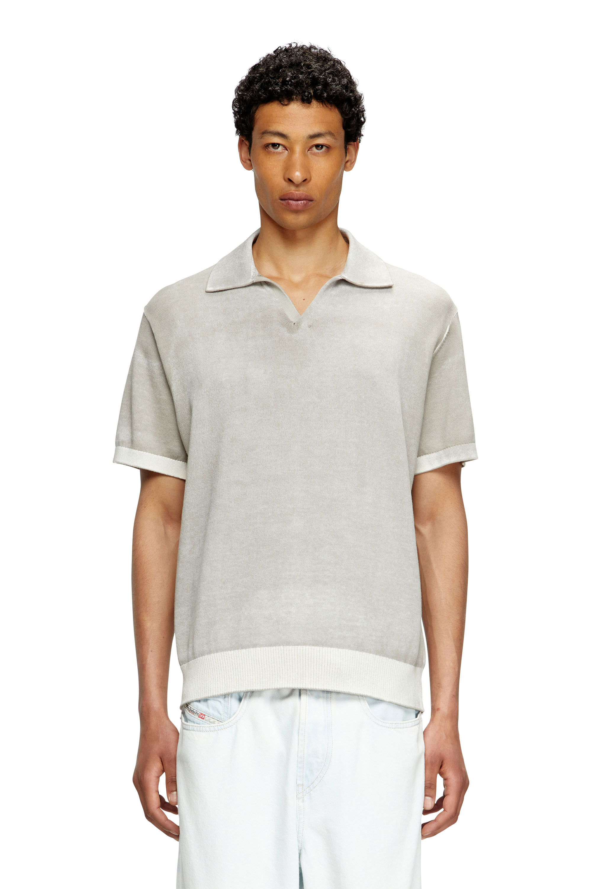 Diesel - K-LORENZO-SS, Maglia polo a maniche corte con stampa interna Uomo in Grigio - 3