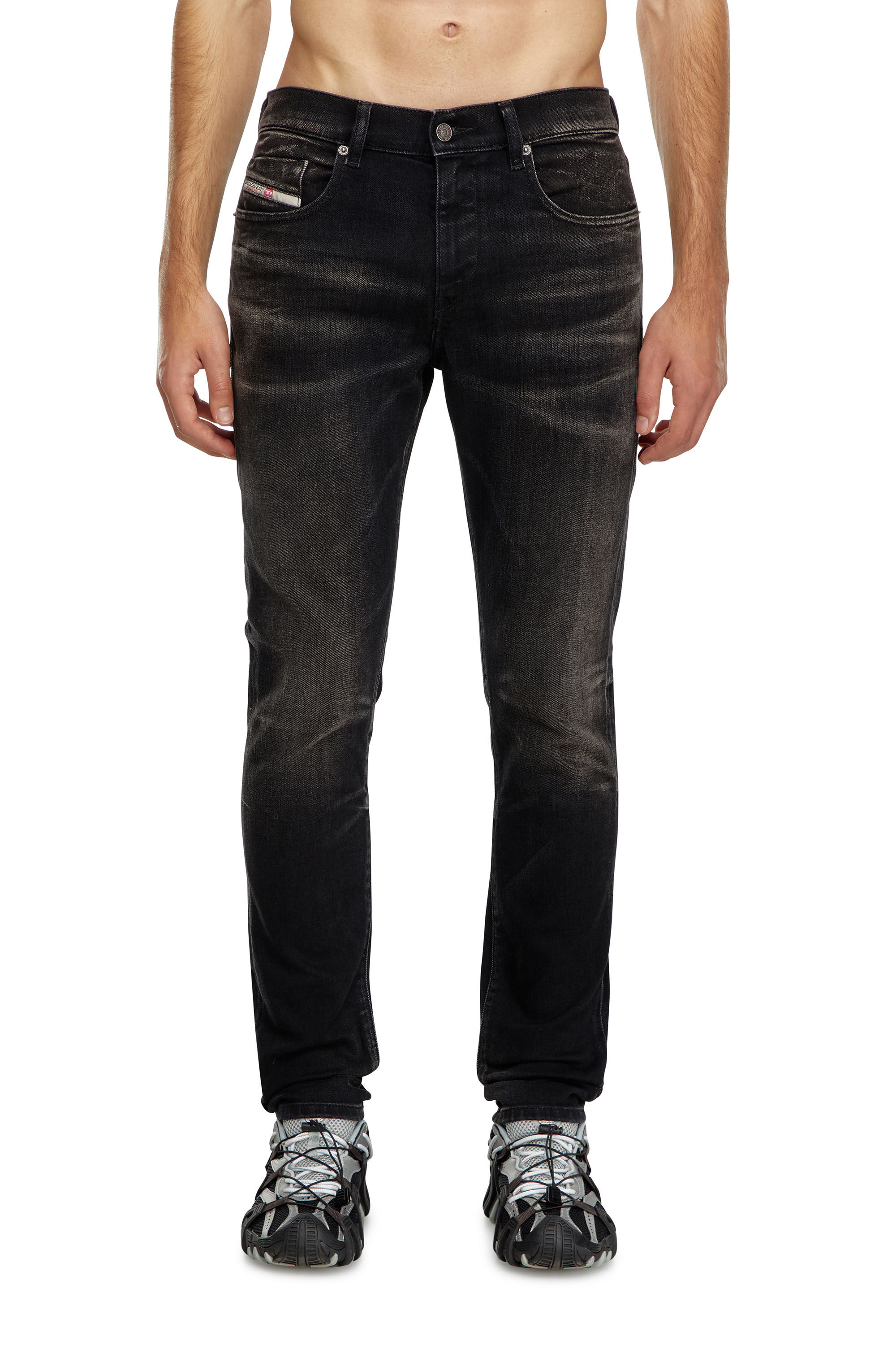 Jeans Uomo Slim Nero Grigio scuro 2019 D Strukt Diesel