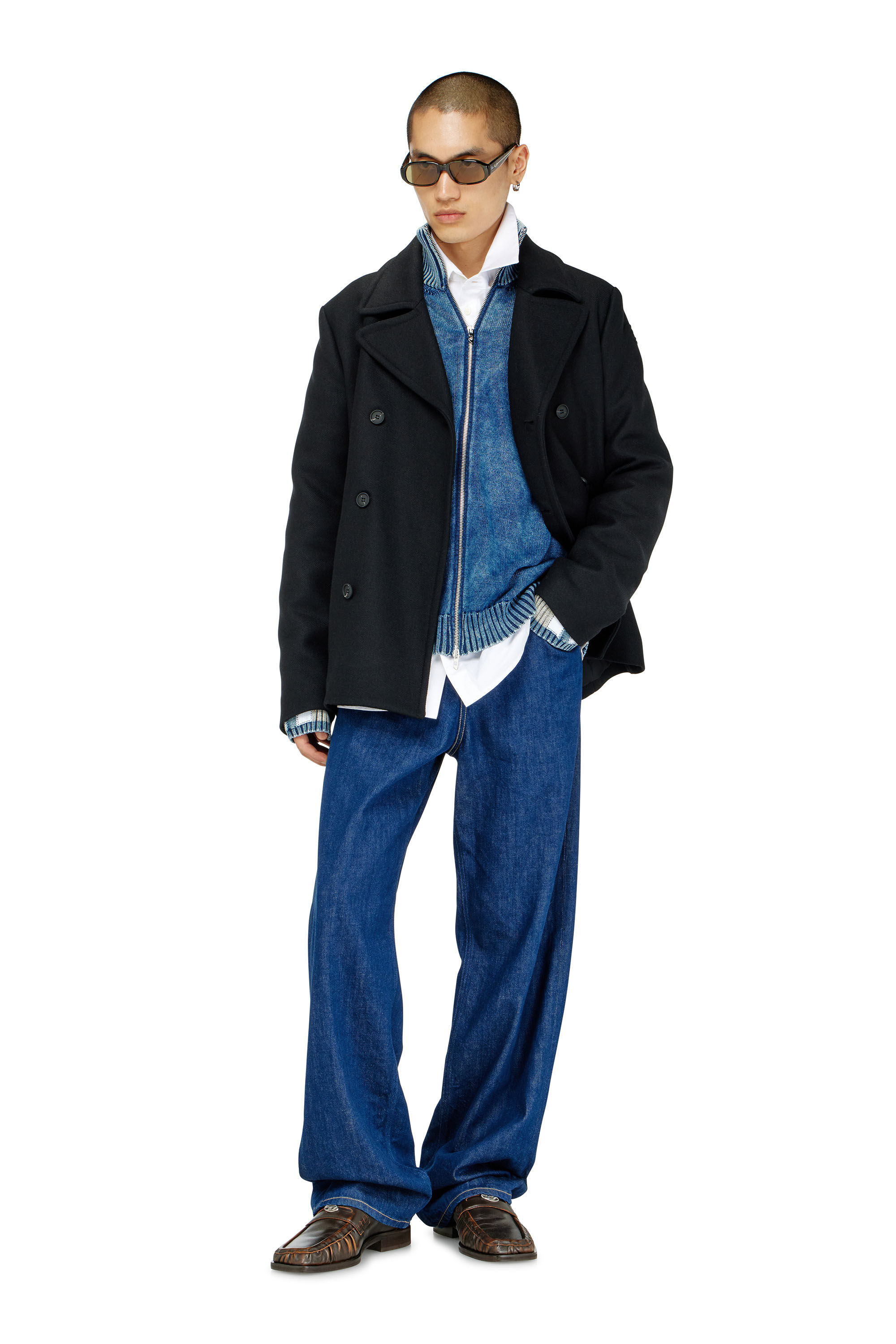 Diesel - W-HALEY-WRD, Caban in panno di lana tecnica Uomo in Nero - 1