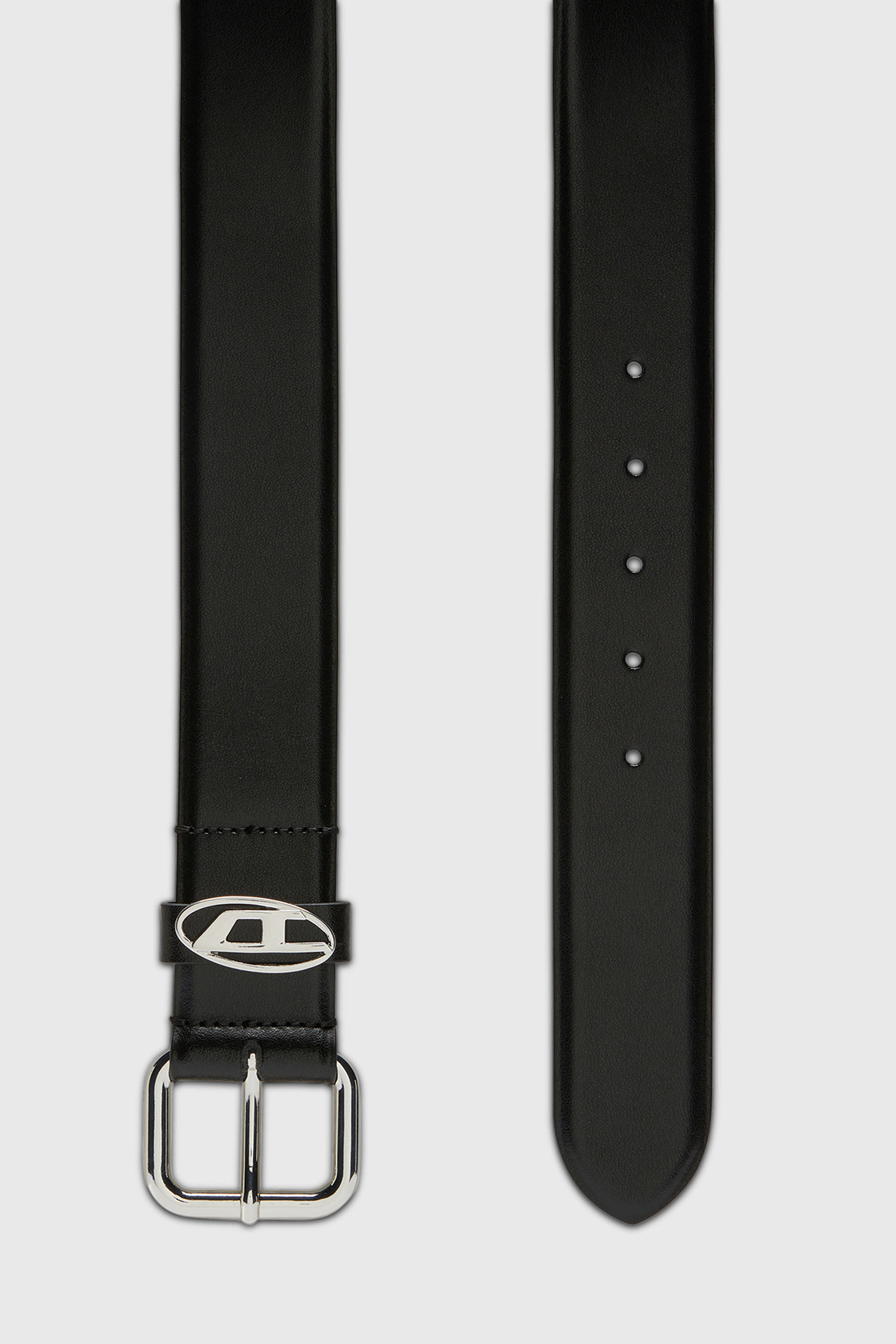 Diesel - B-1DR OVAL D LOOP, Cintura 3.9 cm in pelle con placca logo Unisex in Nero - 2