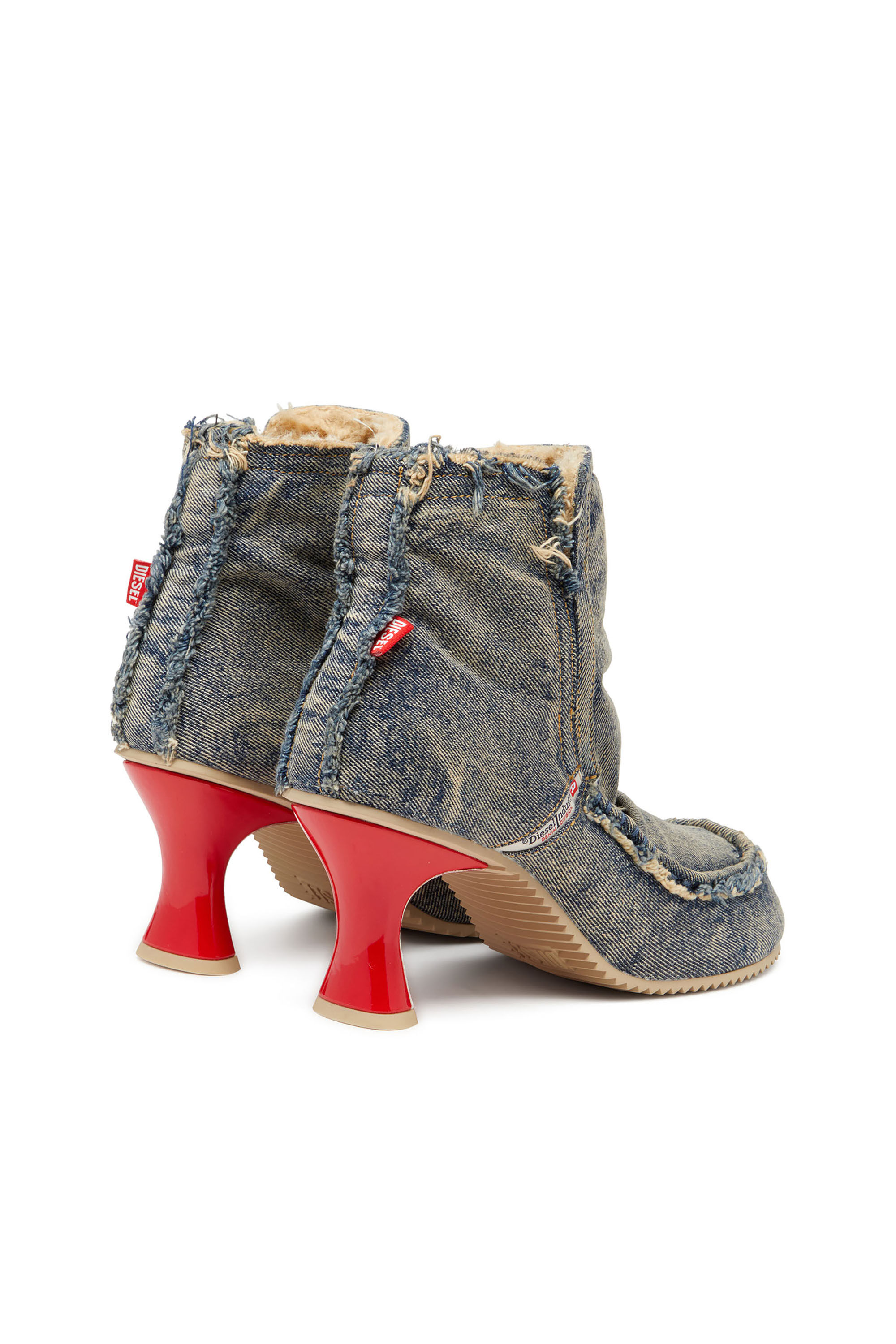 Diesel - D-WOODSTOCK HEEL AB, D-Woodstock - Stivali in denim con tacco Donna in Blu - 3