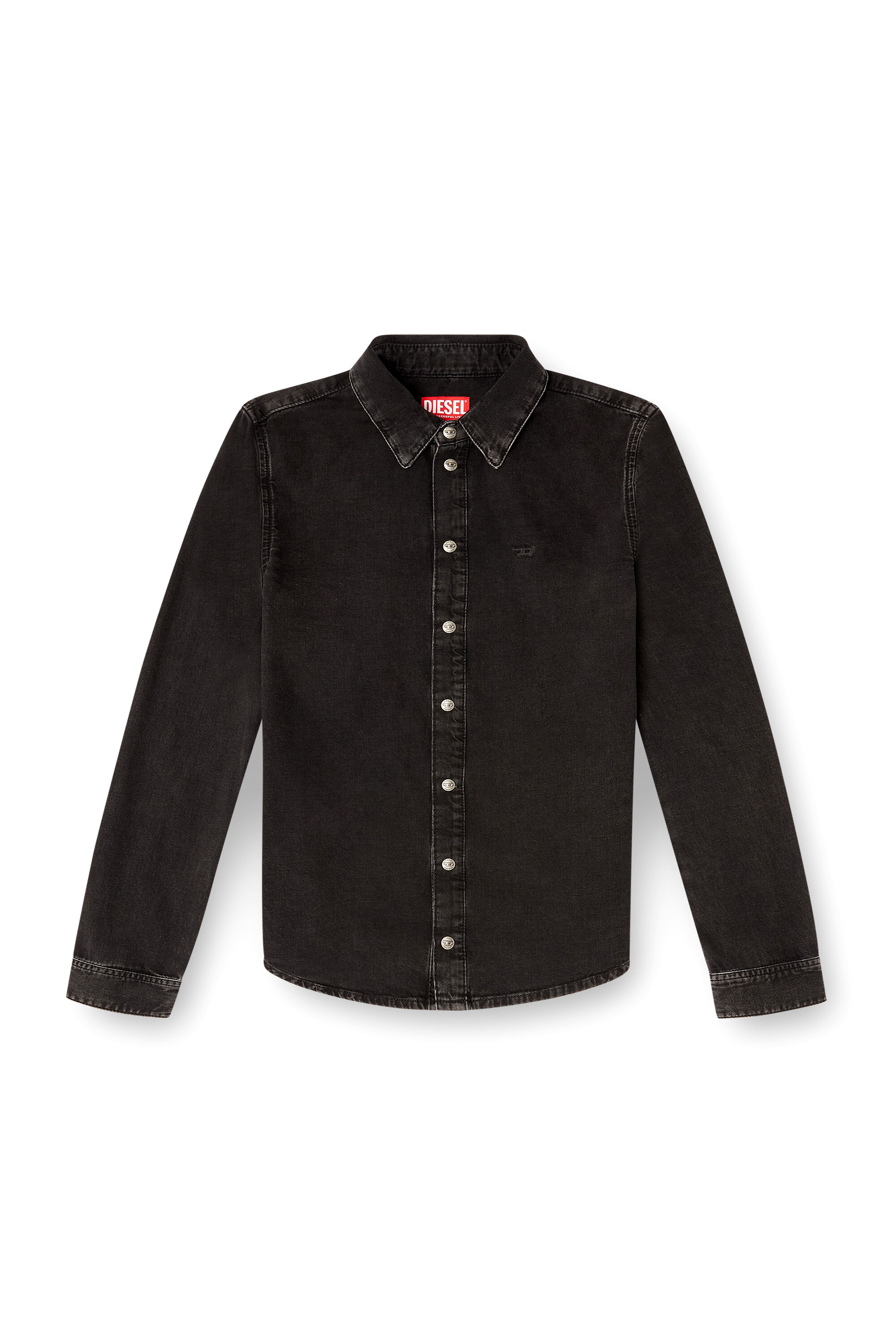 Diesel - DE-EAZY, Camicia in denim con cuciture a contrasto Donna in Nero - 2