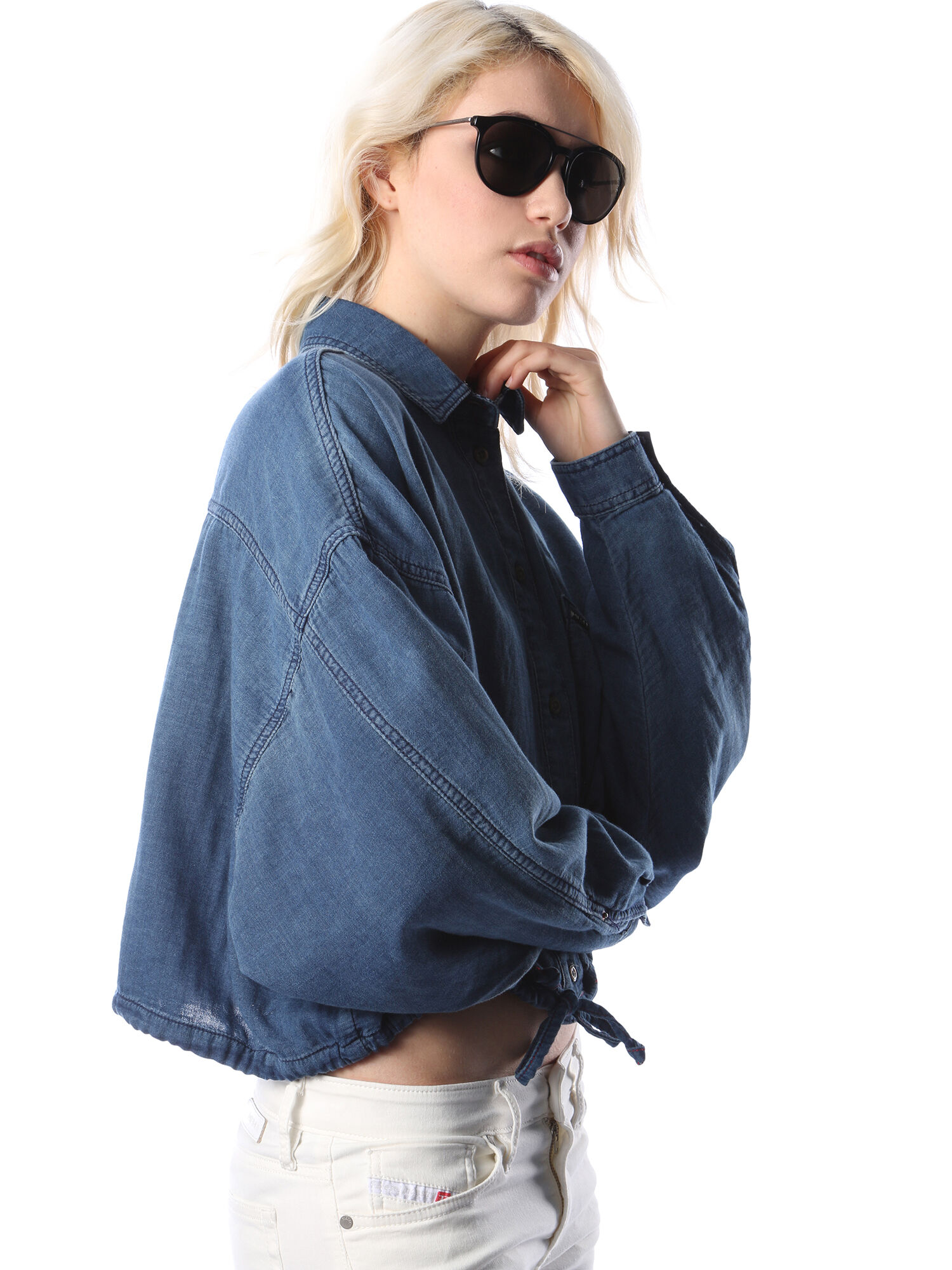 Diesel - DM0188, Occhiali vintage con dettagli in metallo Unisex in Nero - 6