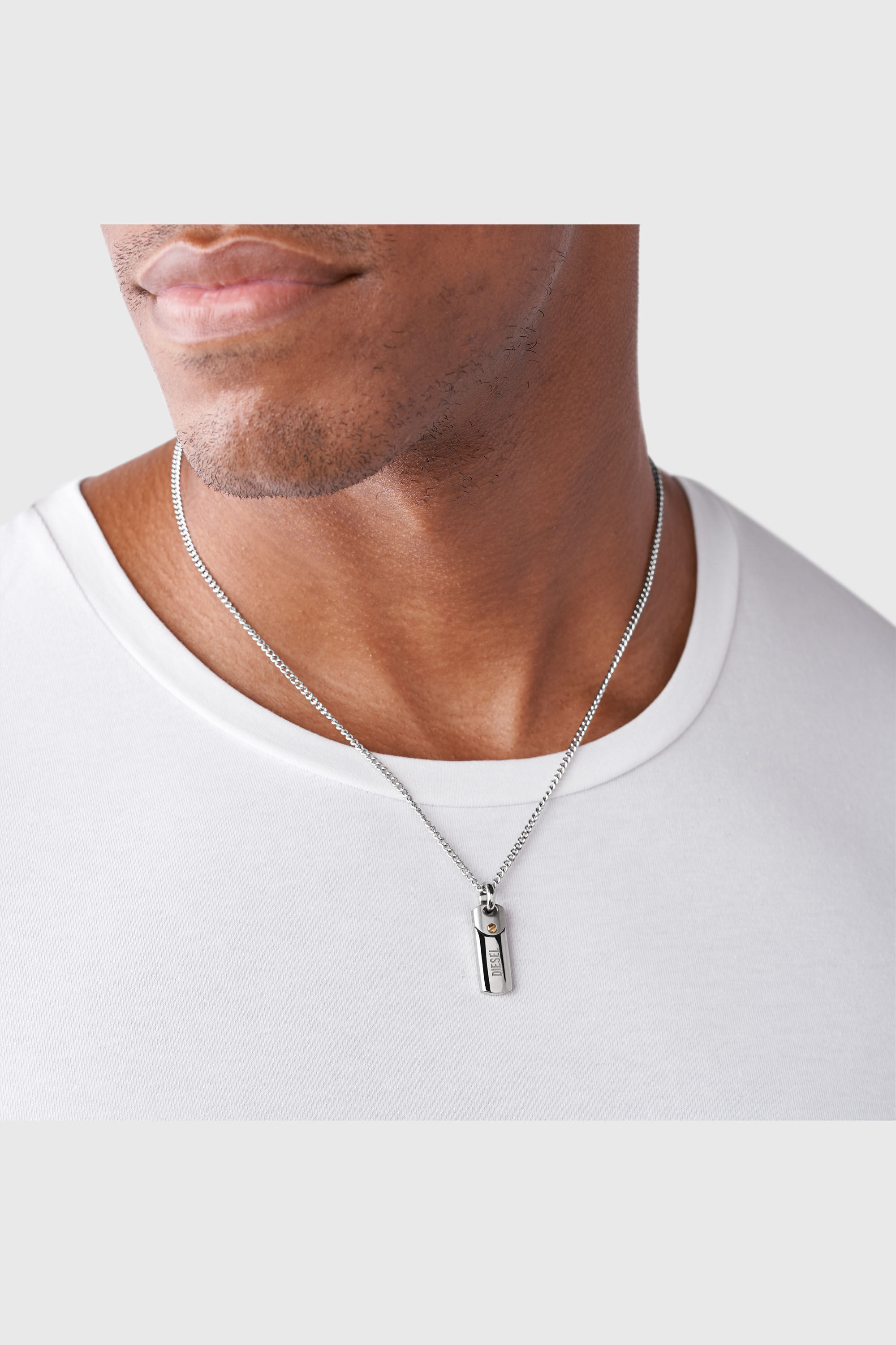 Diesel - DX1116, Collana con targhetta in acciaio Uomo in Argento - 3