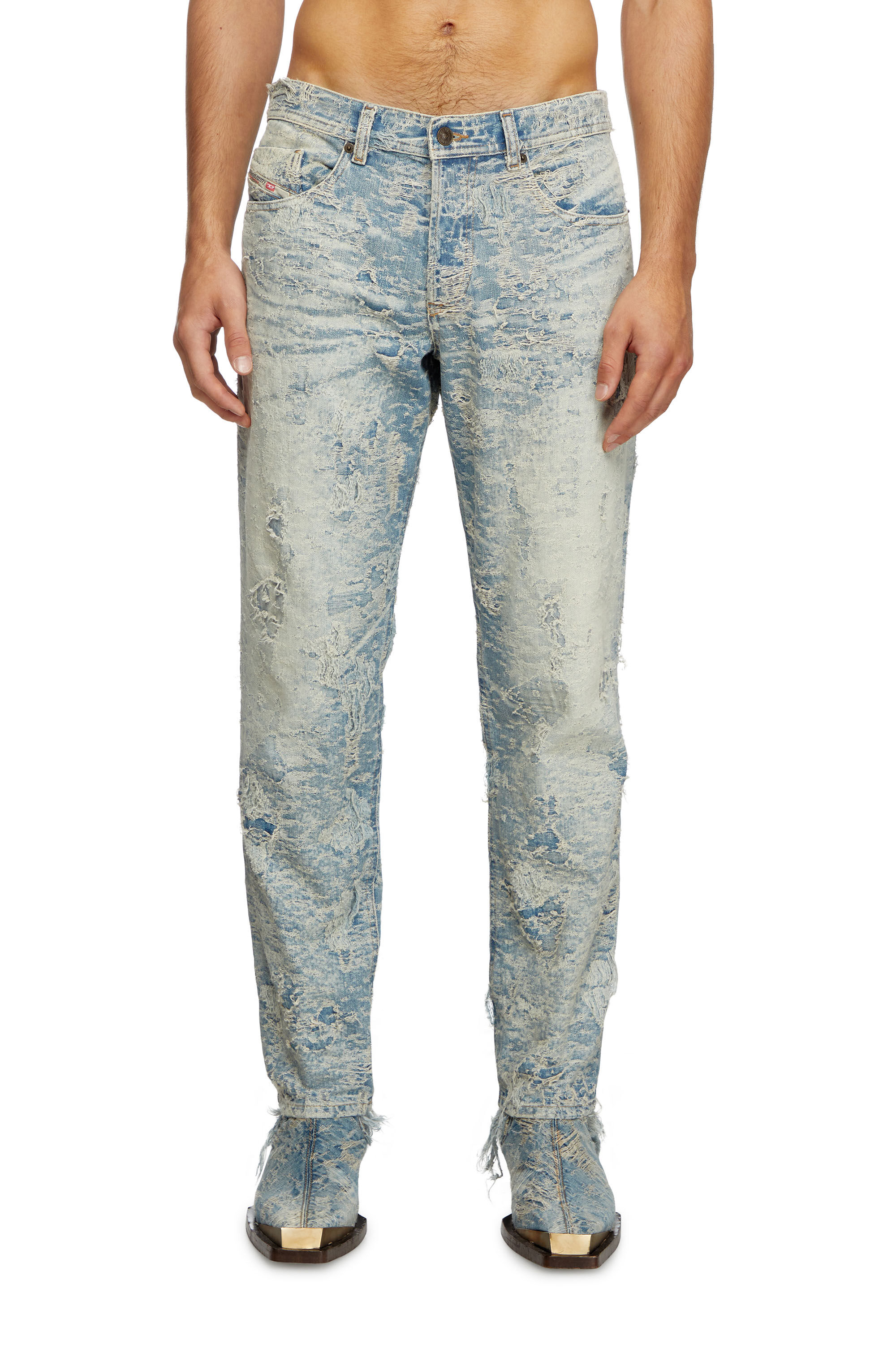 Diesel - Tapered Jeans 2023 D-Finitive 007Z7 Uomo, Blu Chiaro - Image 3