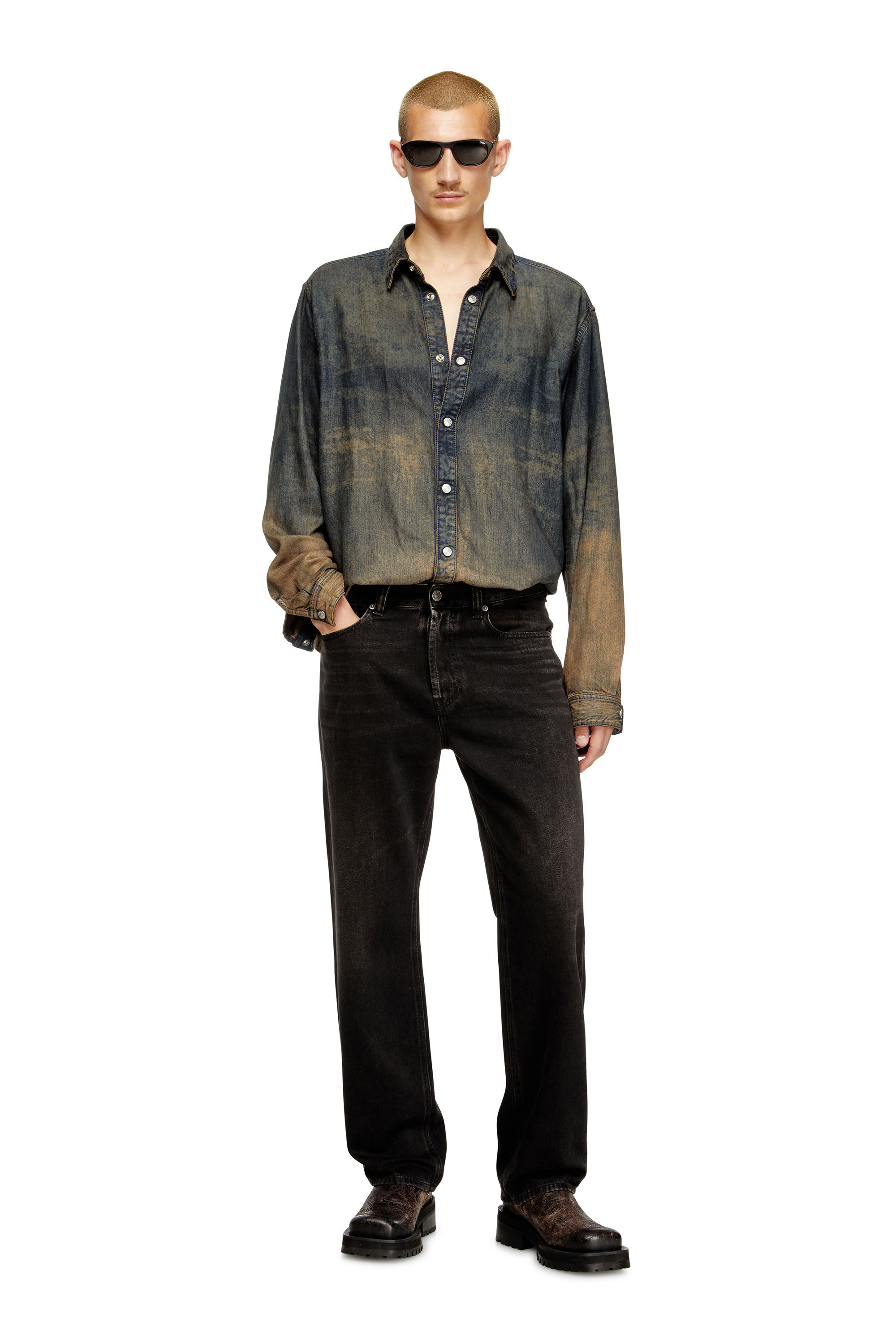 Diesel - Regular Jeans 2024 D-Macs 09J96 Uomo, Nero/Grigio scuro - Image 1