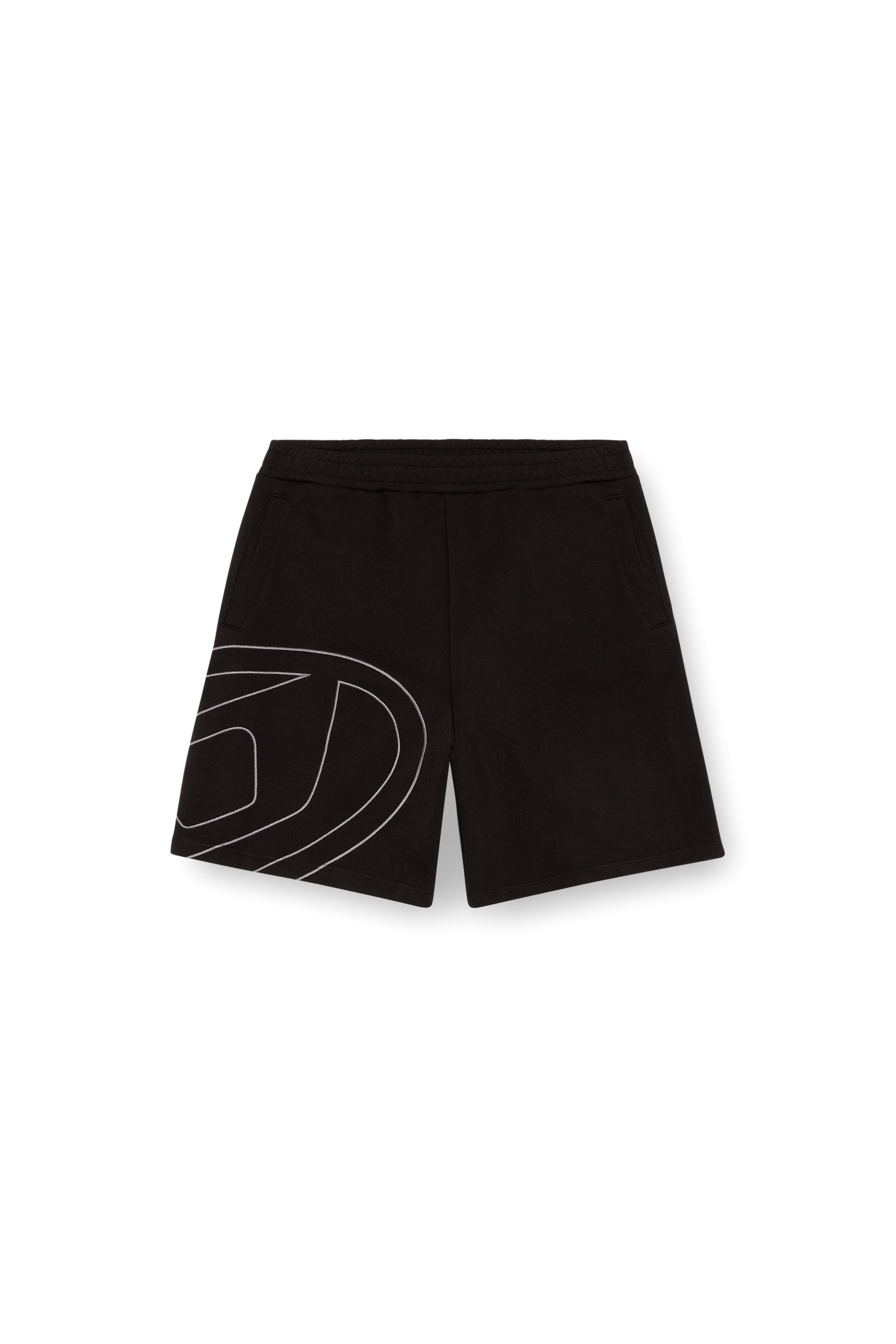 Diesel - P-CROW-MEGOVAL, Shorts sportivi con maxi logo D Uomo in Nero - 2