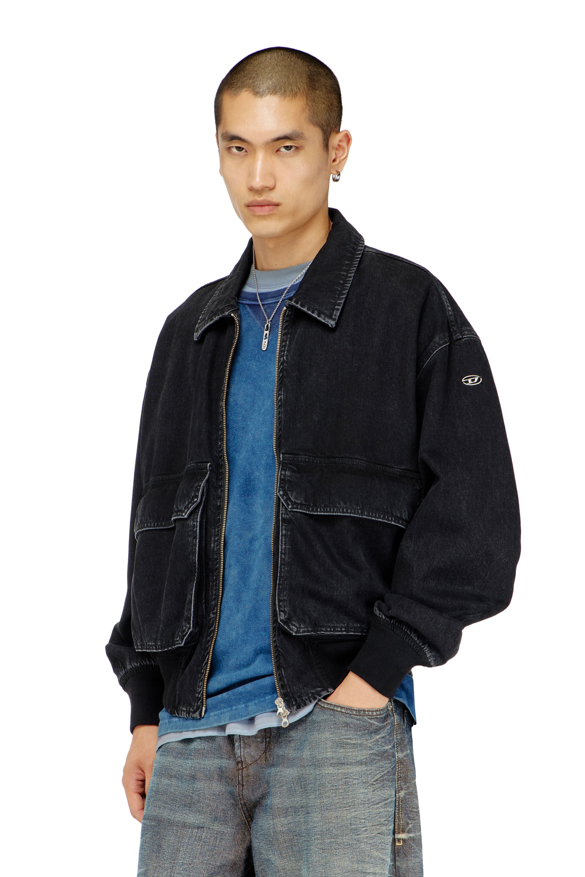 Diesel - D-KURZ, Giacca in denim Unisex in Nero - 3