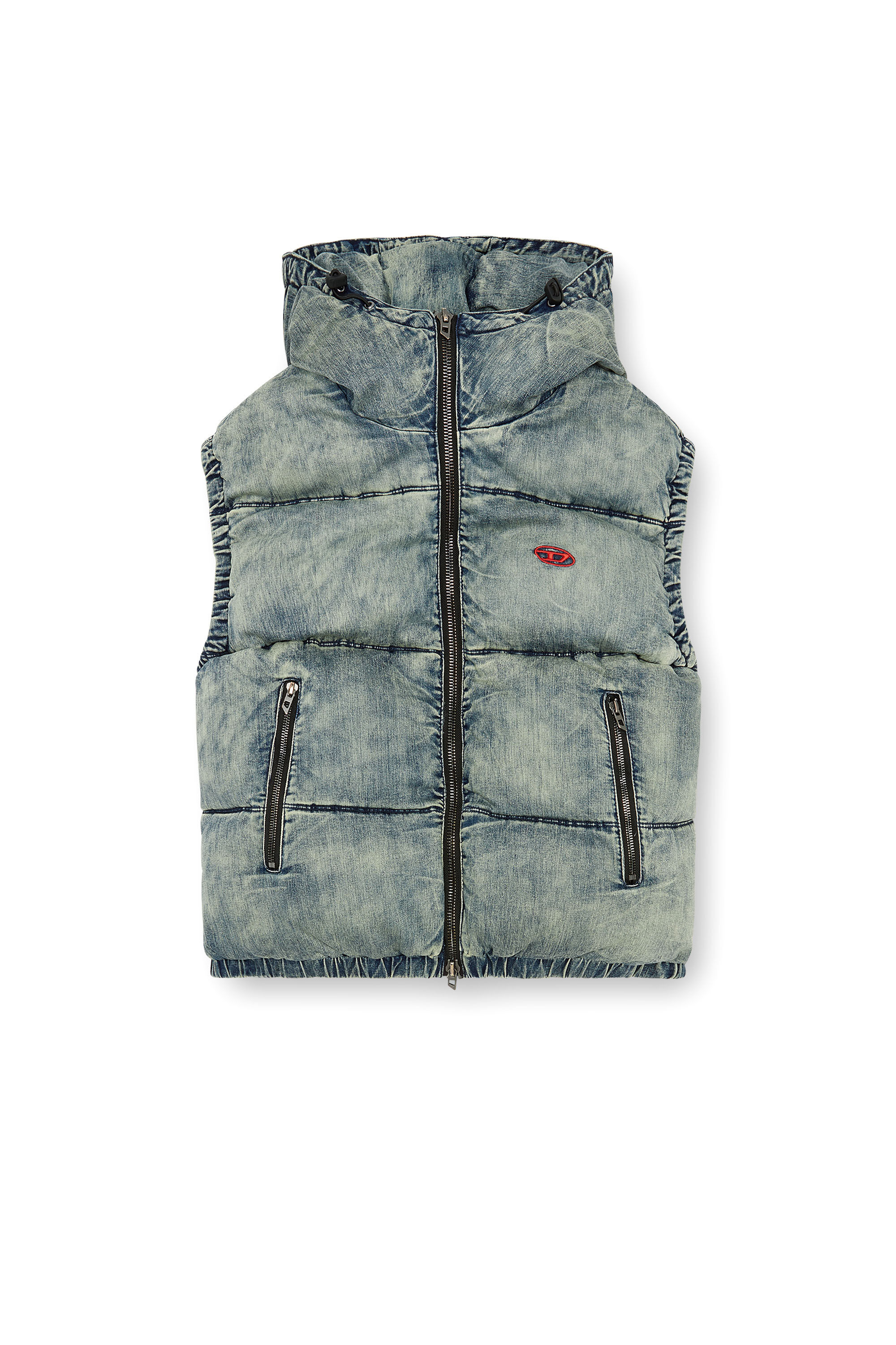 Diesel - W-MONS-SL, Gilet imbottito in denim schiarito Uomo in Blu - 2