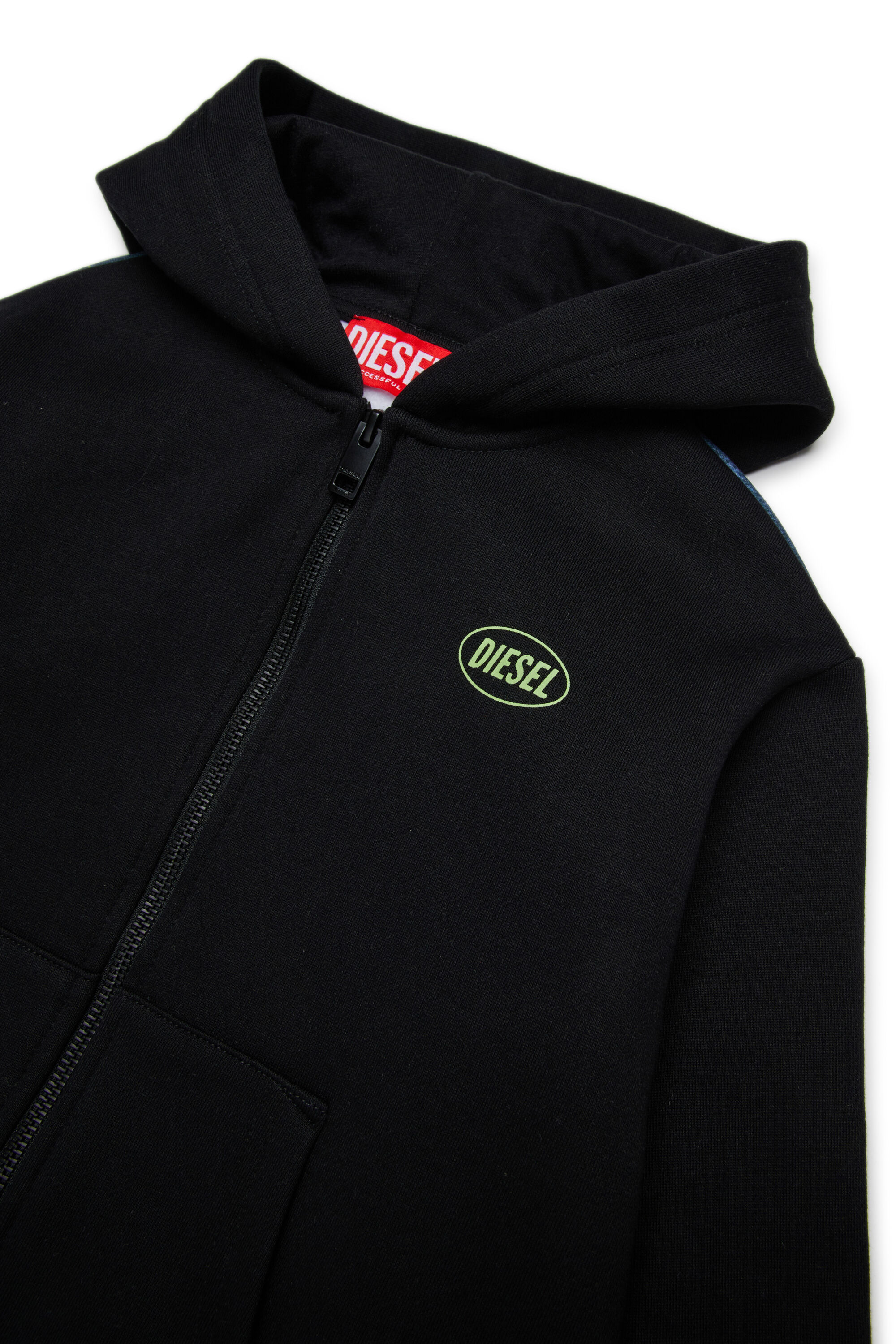Diesel - SWAMP OVER, Felpa in cotone con stampa grafica Uomo in Nero - 3