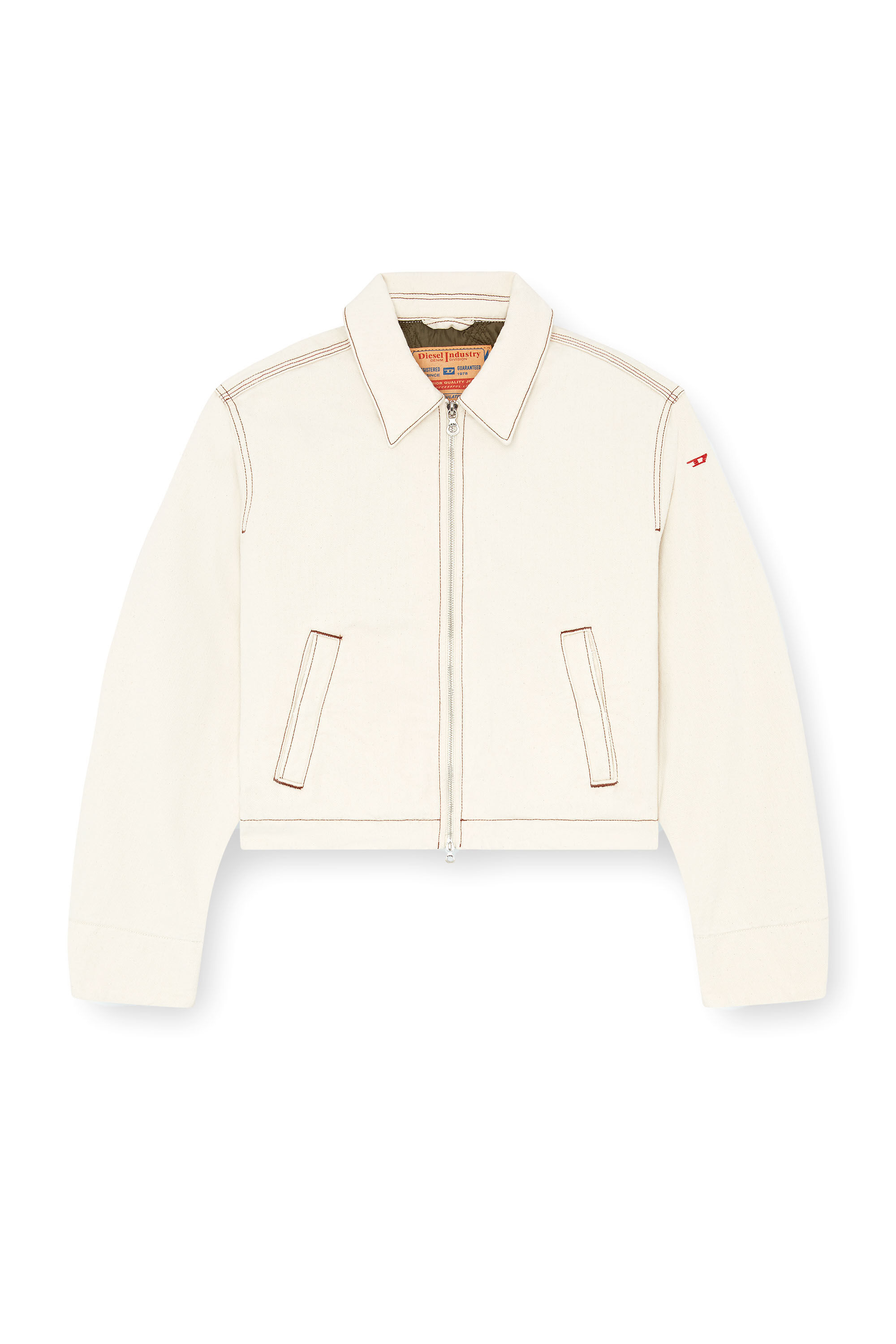 Diesel - DE-NOVA, Giacca imbottita in denim lavaggio clean Donna in Bianco - 2