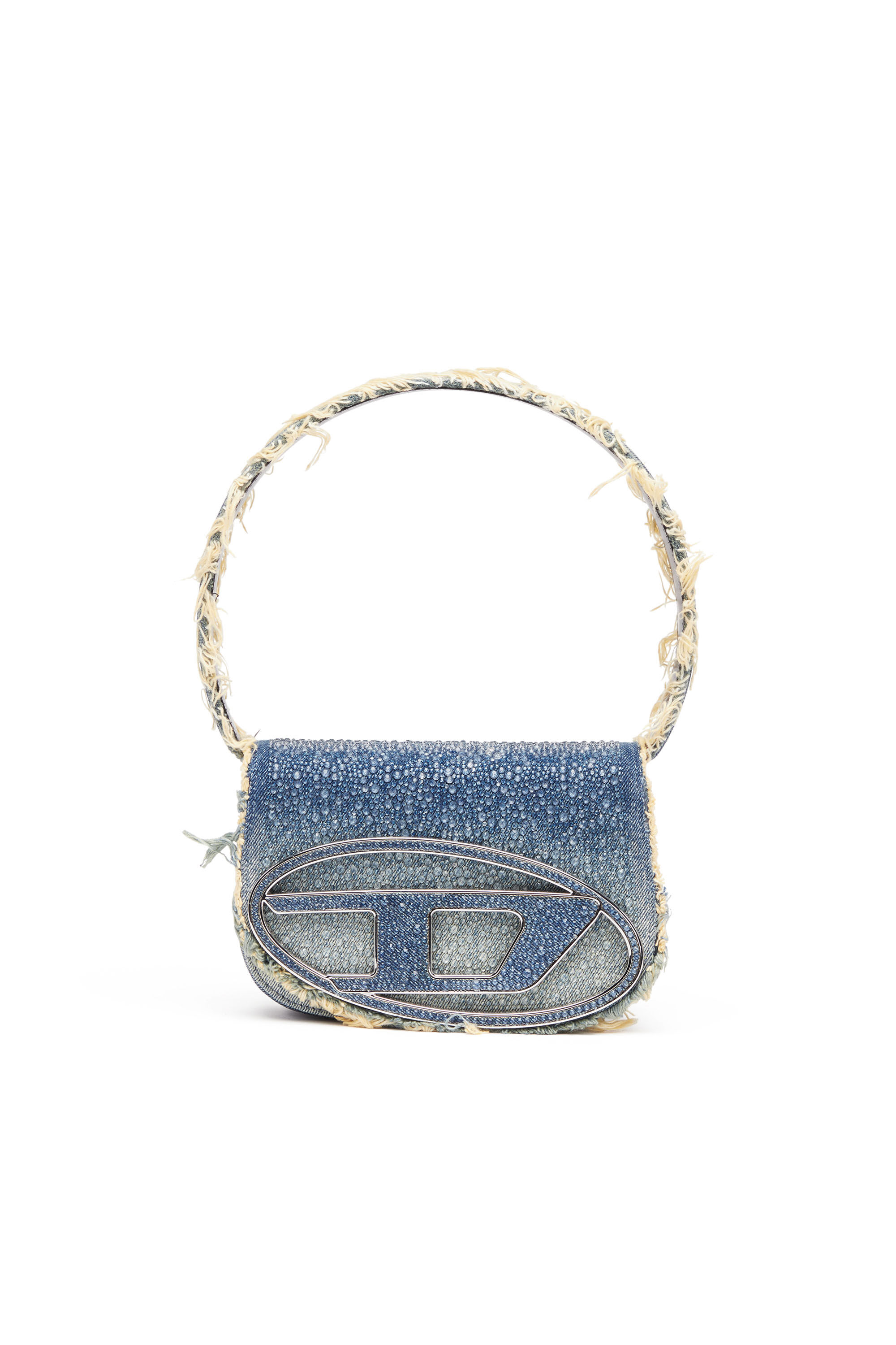 Diesel - 1DR, 1DR-Iconica borsa a spalla in denim e cristalli Donna in Blu - 1
