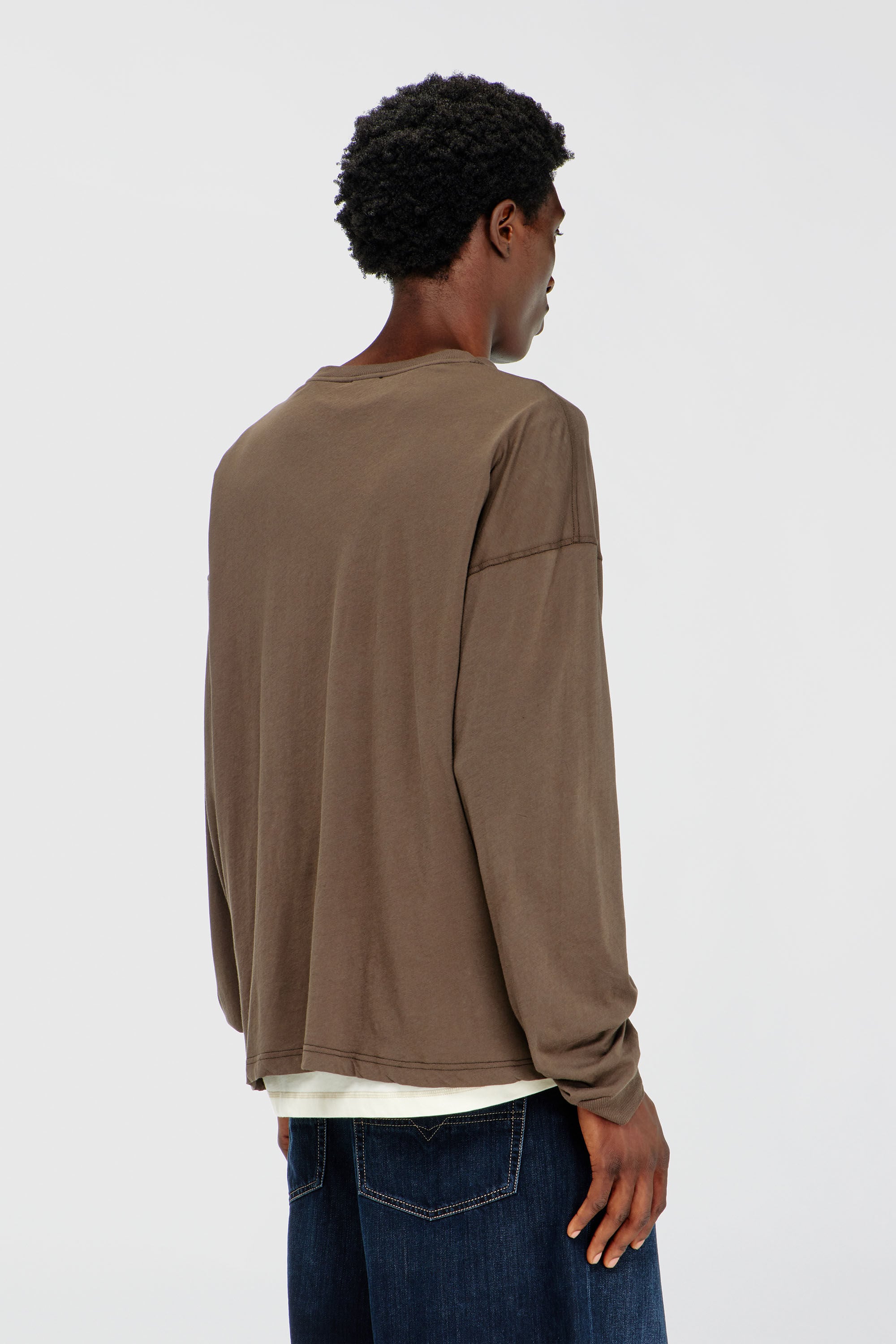 Diesel - T-BOXT-LS-AA1, T-shirt a manica lunga con grafica Phoenix Uomo in Marrone - 4