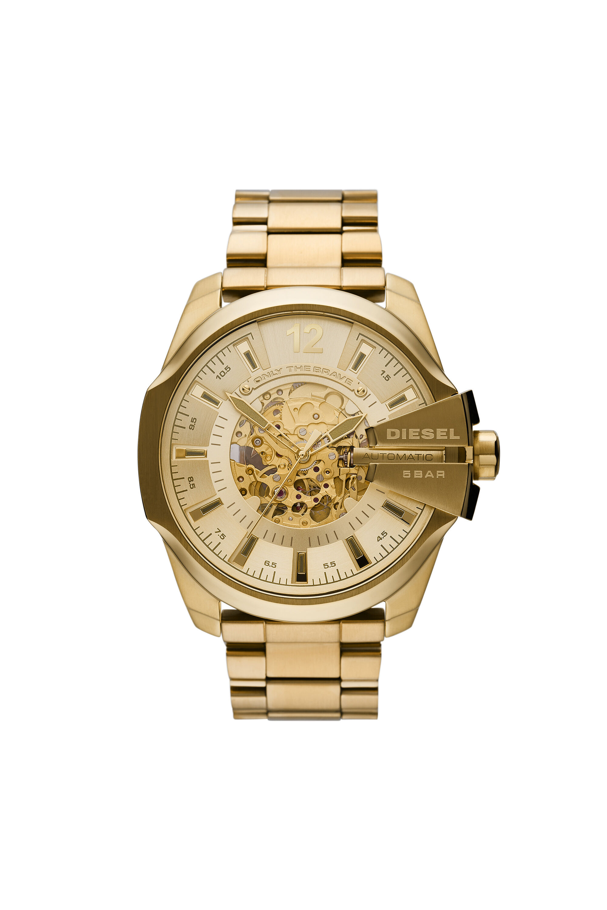 DZ7456 Uomo Orologio Mega Chief cinturino acciaio color oro Diesel