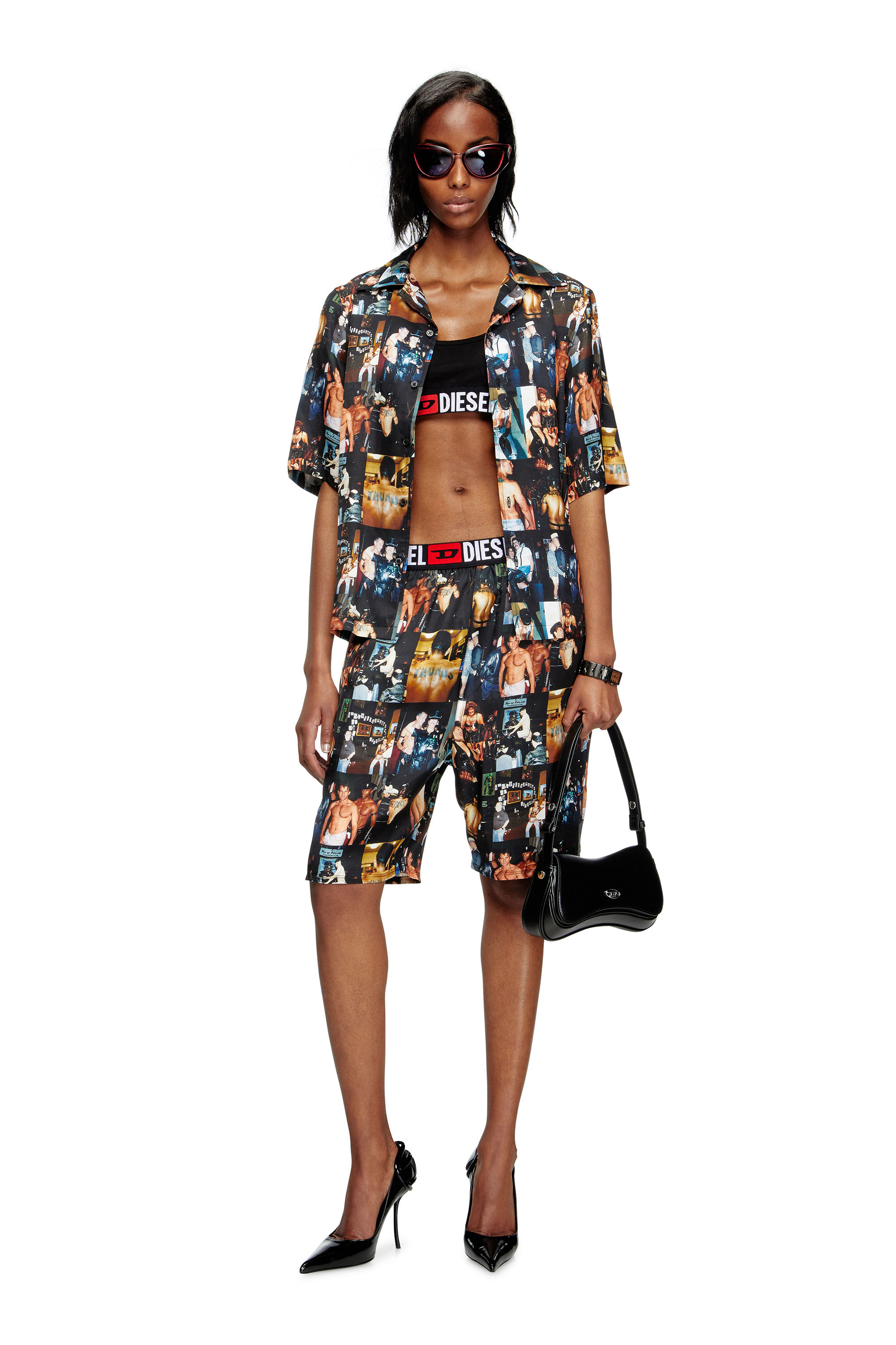 Diesel - PR-P-TOLL-SHOR-TOM25, Camicia bowling con stampe grafiche Unisex in Nero - 6