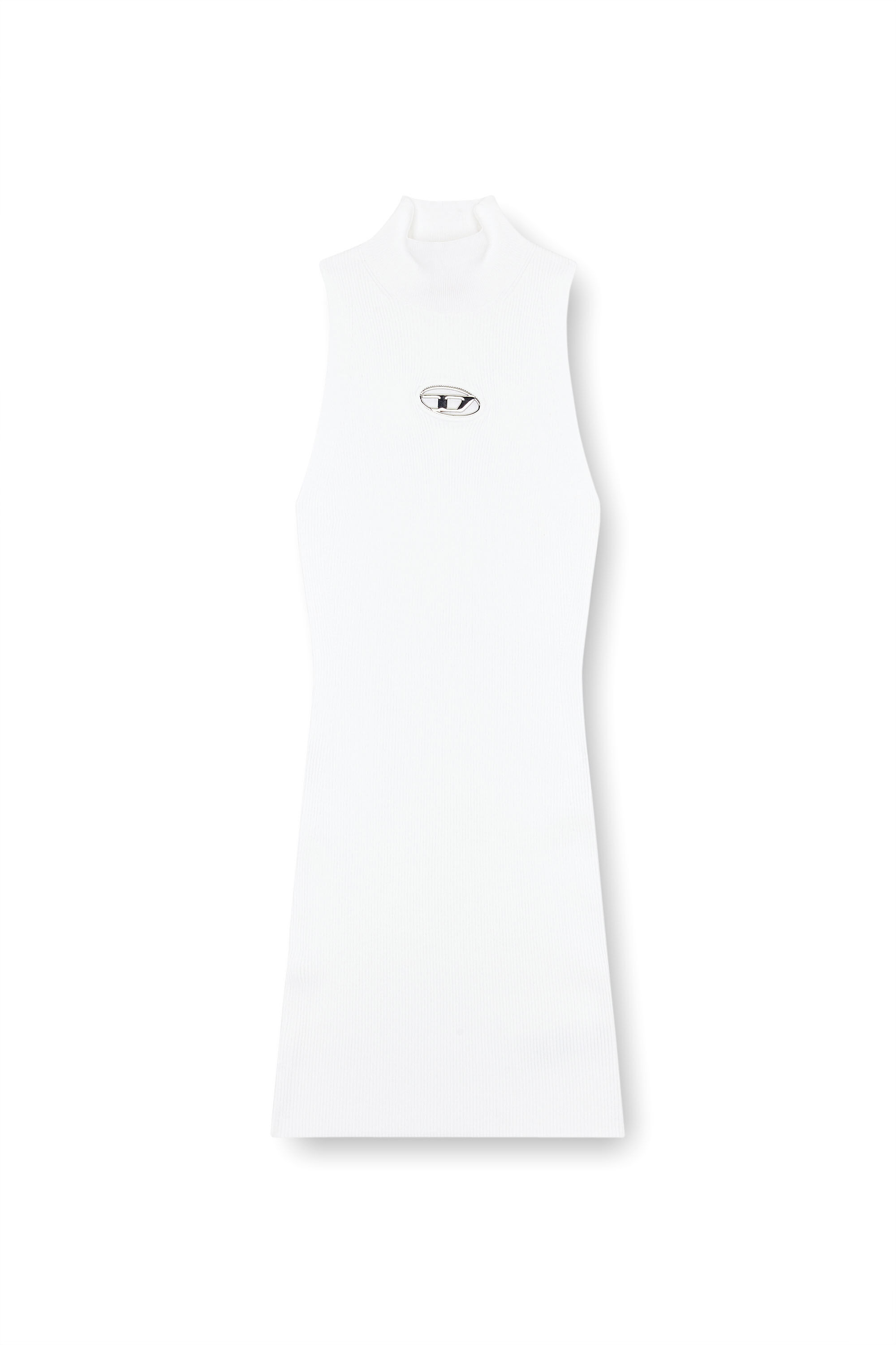 Diesel - M-ONERVAX, Abito dolcevita a coste Donna in Bianco - 2