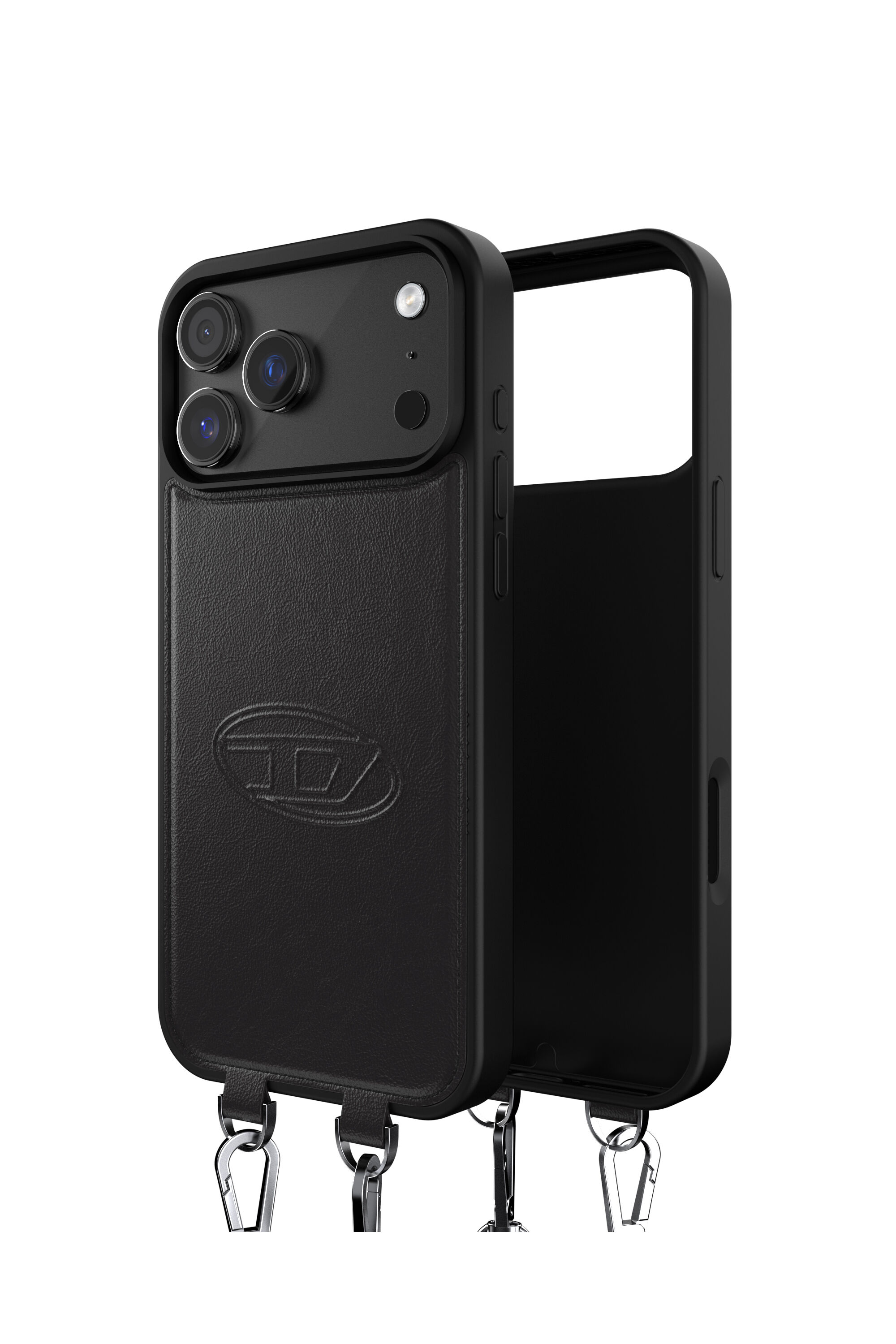Diesel - 60663 MOULDED CASE, Cover Oval D con cinturino e MagSafe per iPhone 17 Pro Max Unisex in Nero - 1