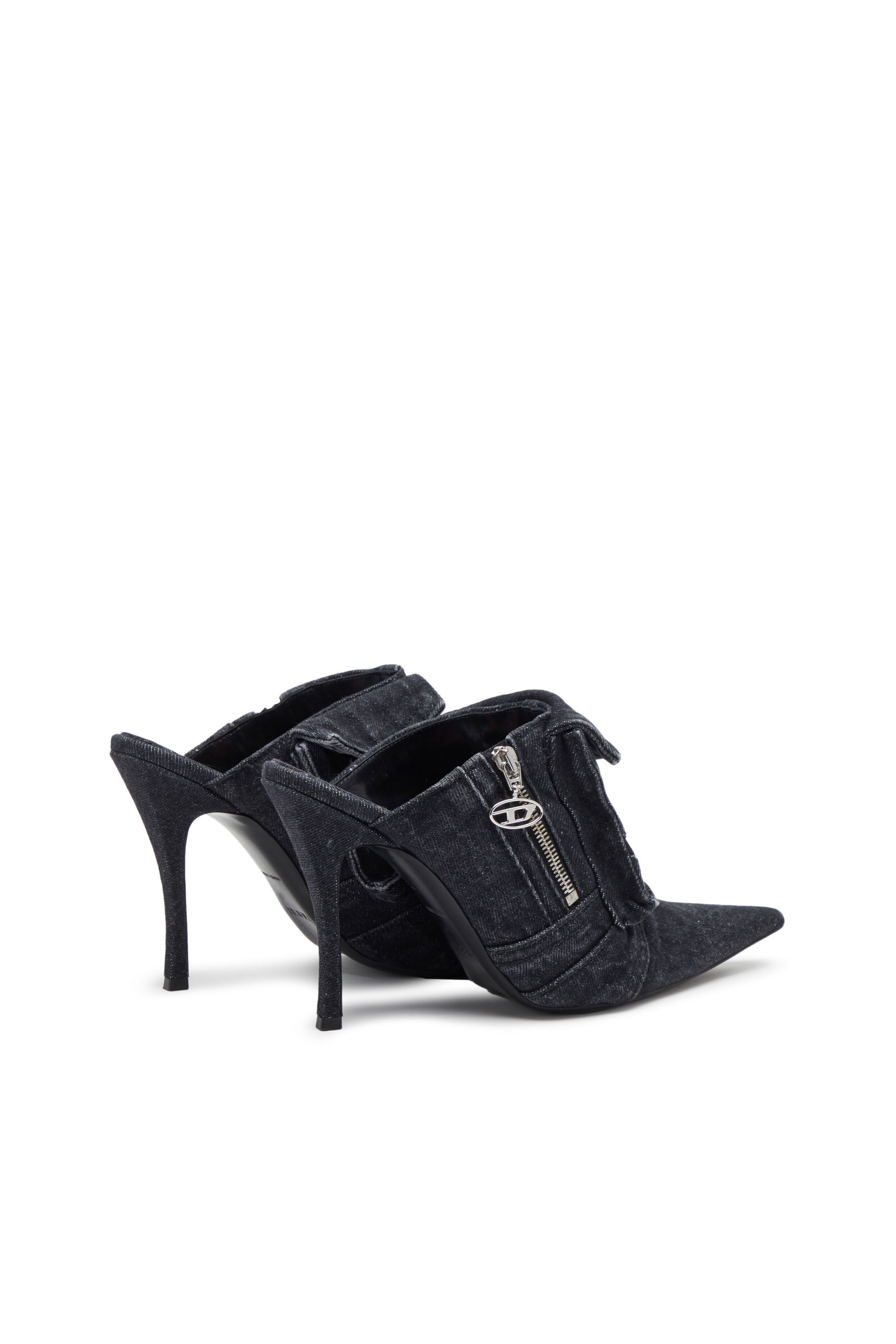 超格安価格 Donna: ML POCKET D-VENUS Mules schiarito denim in tacco con 靴