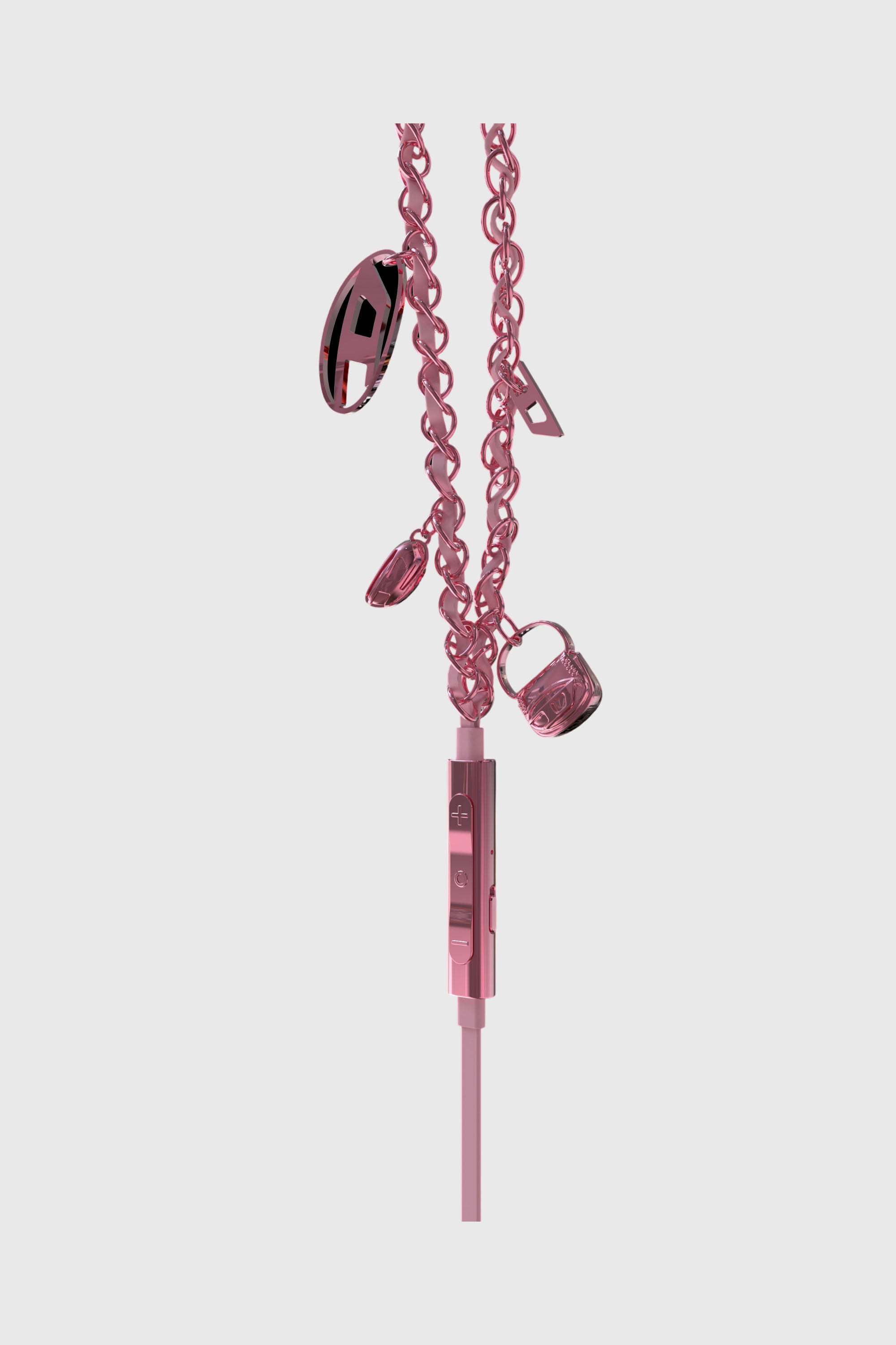 Diesel - 60688 WIRED EARBUDS WIRED EARBUDS, Auricolari rosa con filo e charms Unisex in Rosa - 3