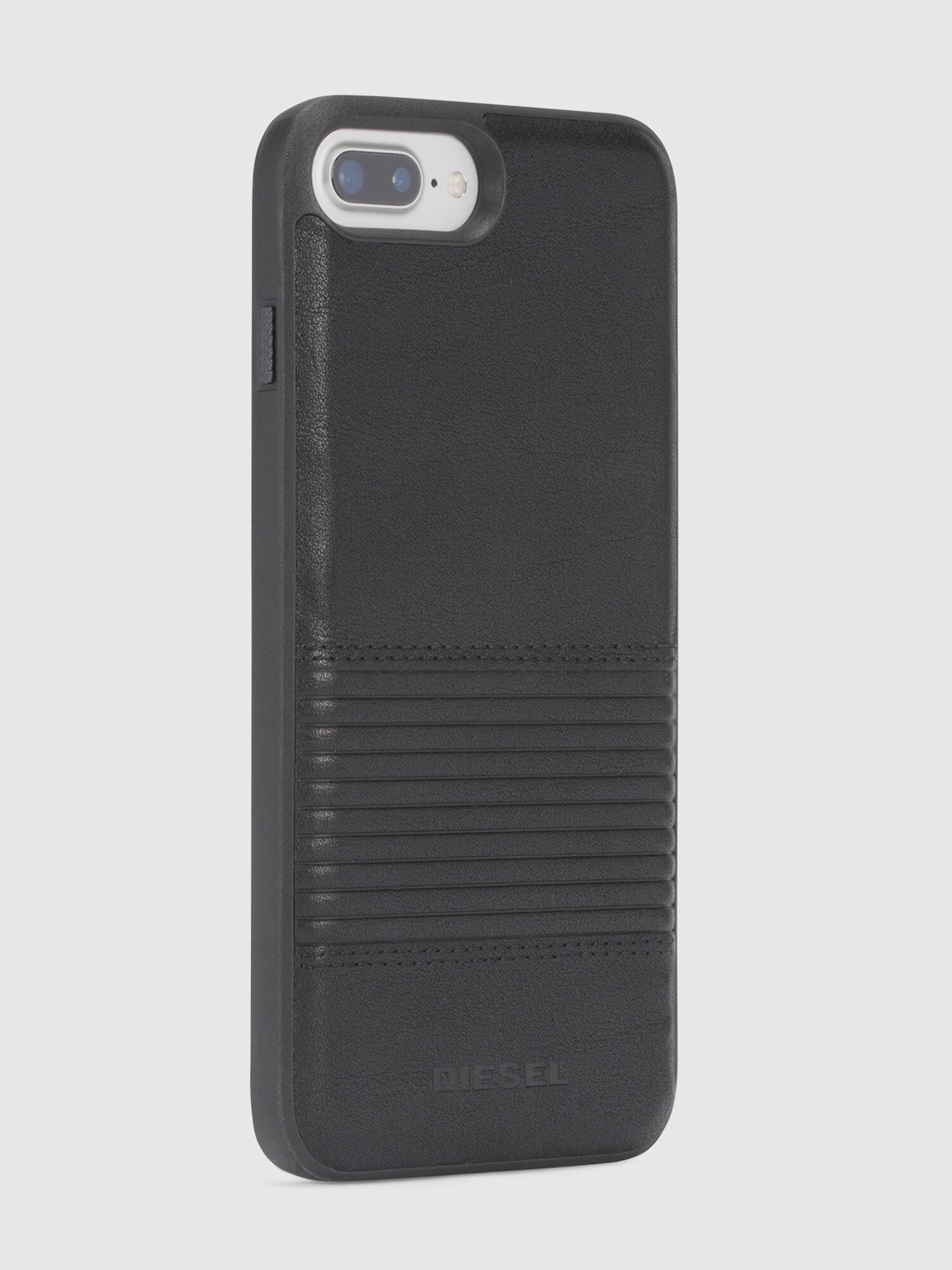 Diesel - BLACK LINED LEATHER IPHONE 8 PLUS/7 PLUS/6s PLUS/6 PLUS CASE, Unisex's Leather case, iPhone 8 Plus/7 Plus/6s Plus/6 Plus in Black - 5
