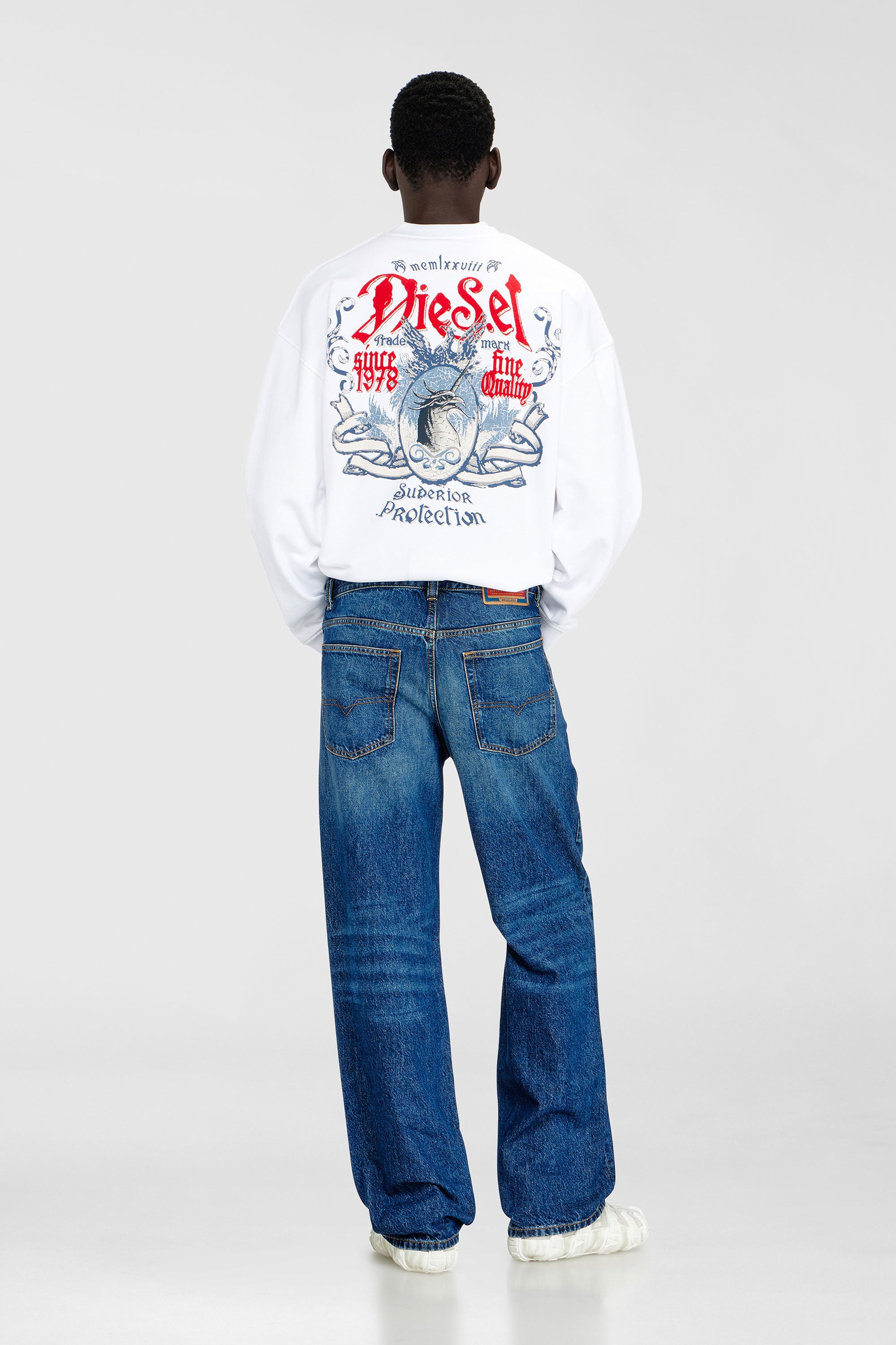 Diesel - Relaxed Jeans 2001 D-Macro 09I27 Uomo, Blu medio - Image 2