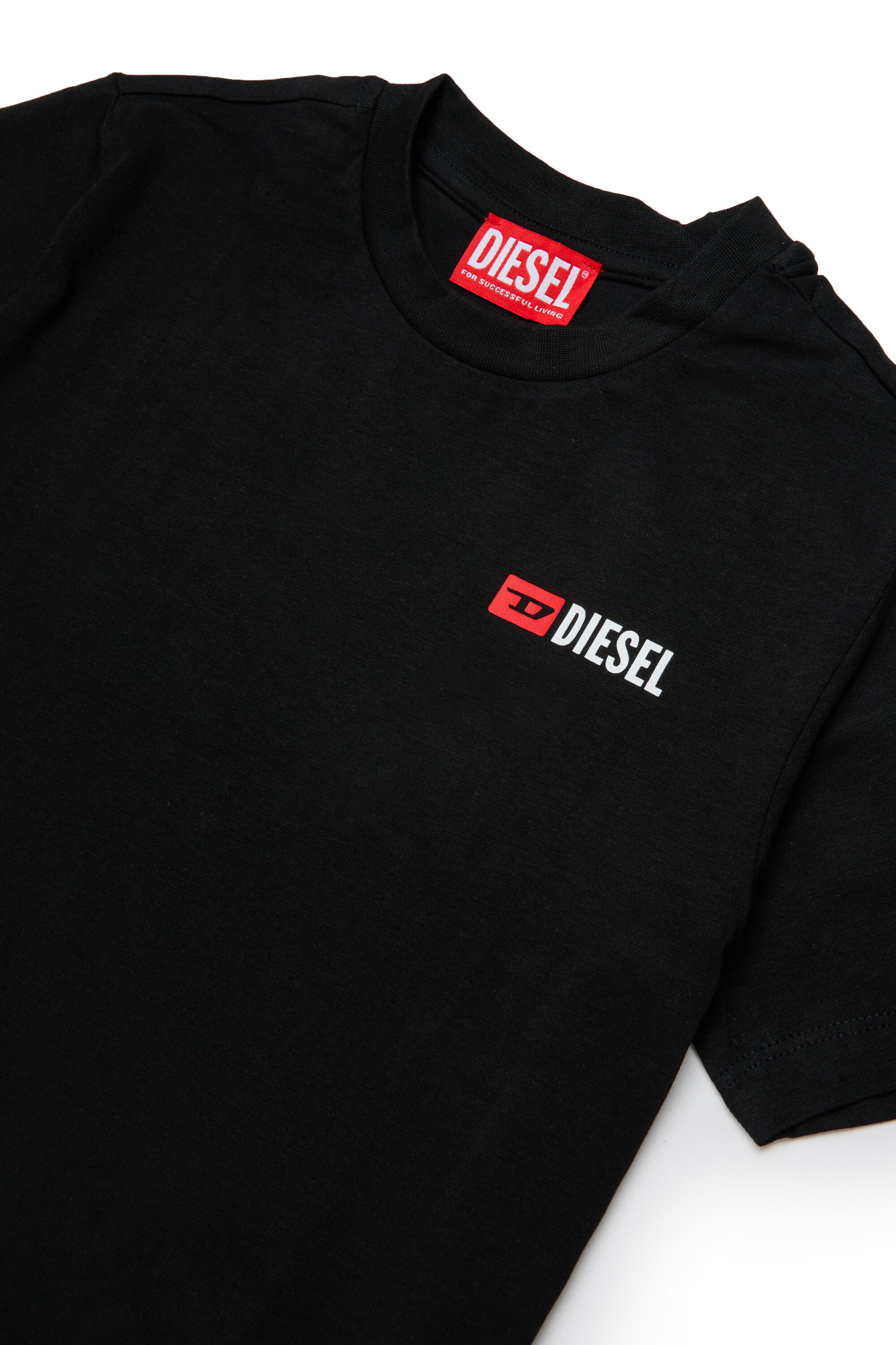 Diesel - UTRIM, T-shirt in cotone con stampa del logo Uomo in Nero - 3