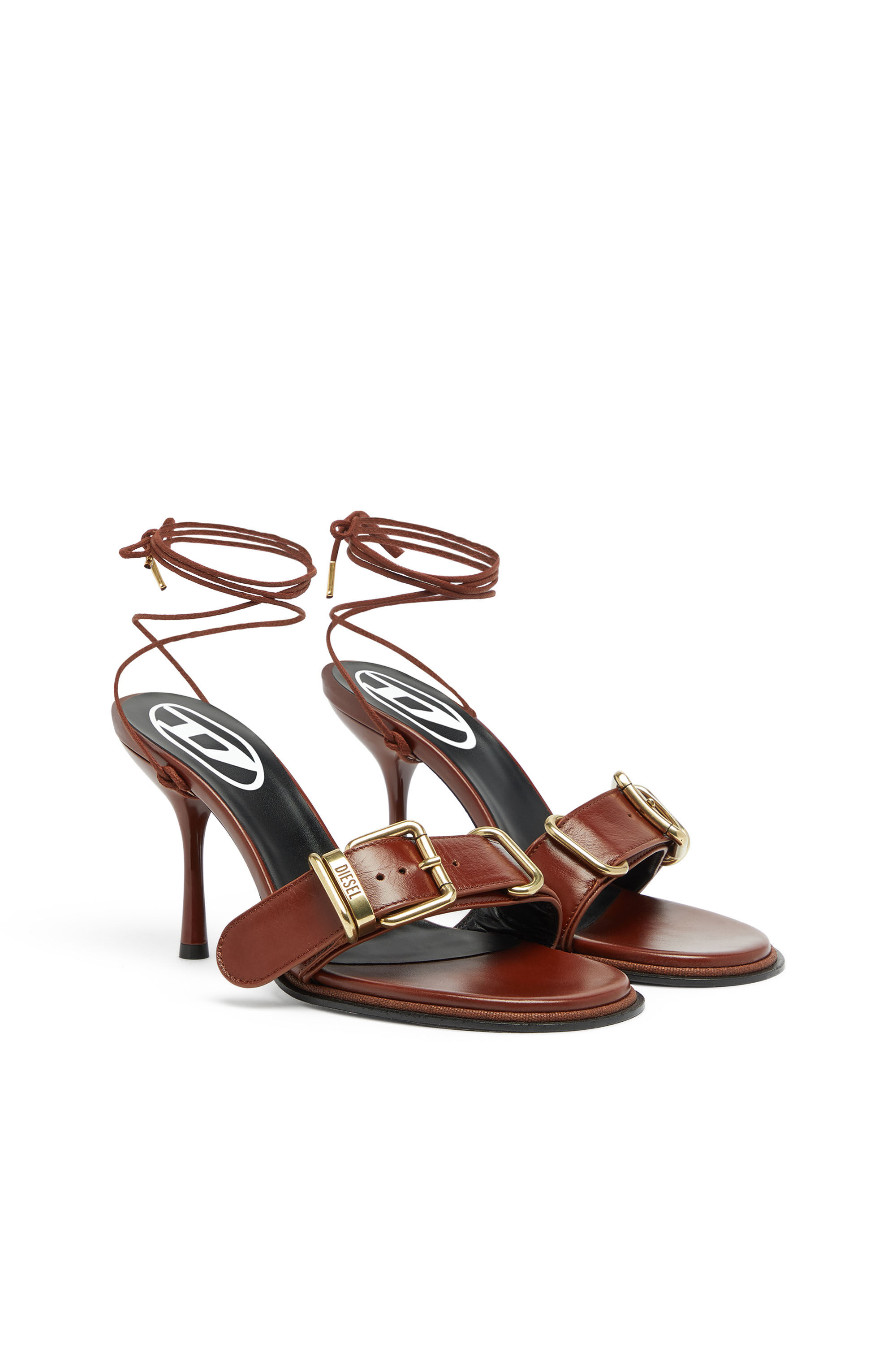 Diesel - D-COCCO-90-SA, D-Cocco-Sandali con cinturino alla caviglia in pelle Donna in Marrone - 2