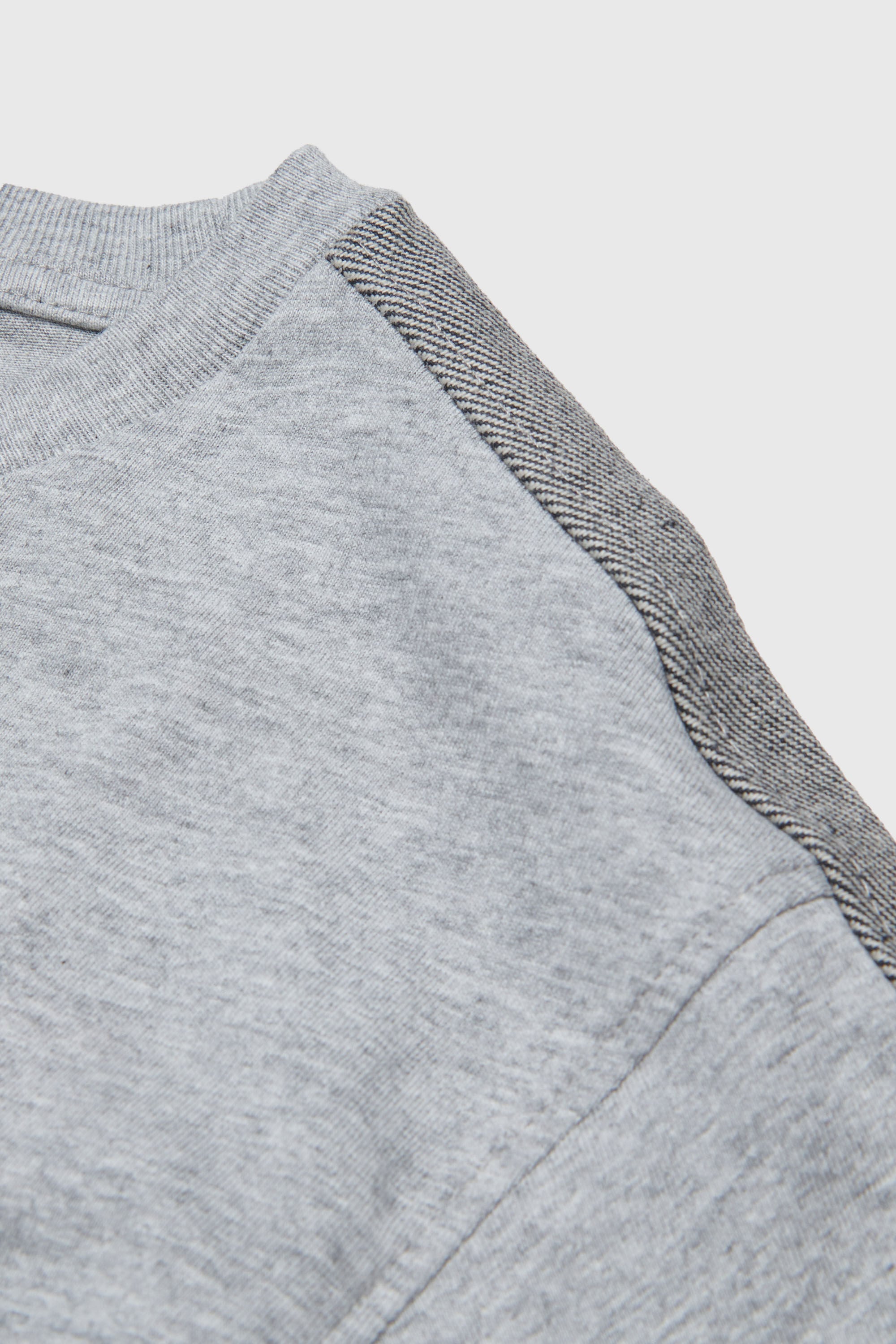 Diesel - TEAN OVER, T-shirt a manica lunga con logo e bande a contrasto Uomo in Grigio - 4