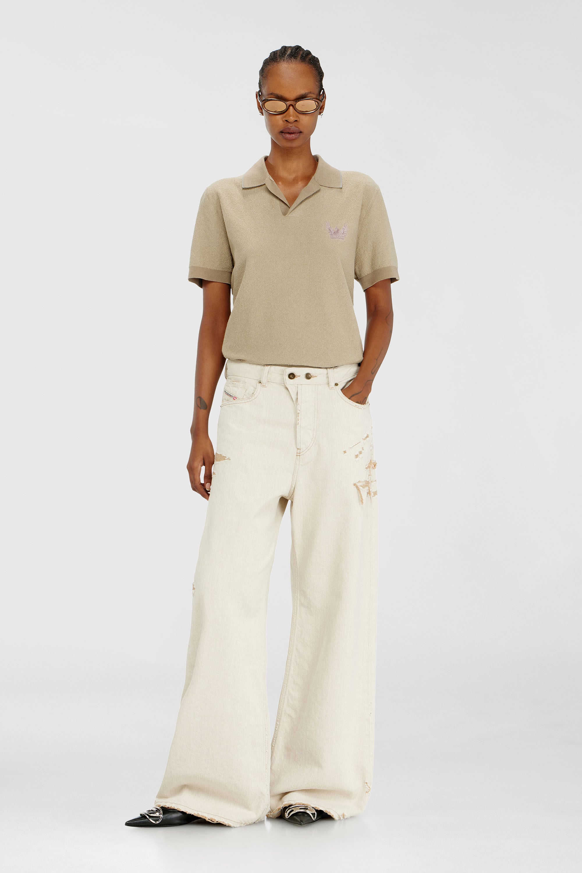 Diesel - Relaxed Jeans 1996 D-Sire 09P89 Donna, Beige - Image 1