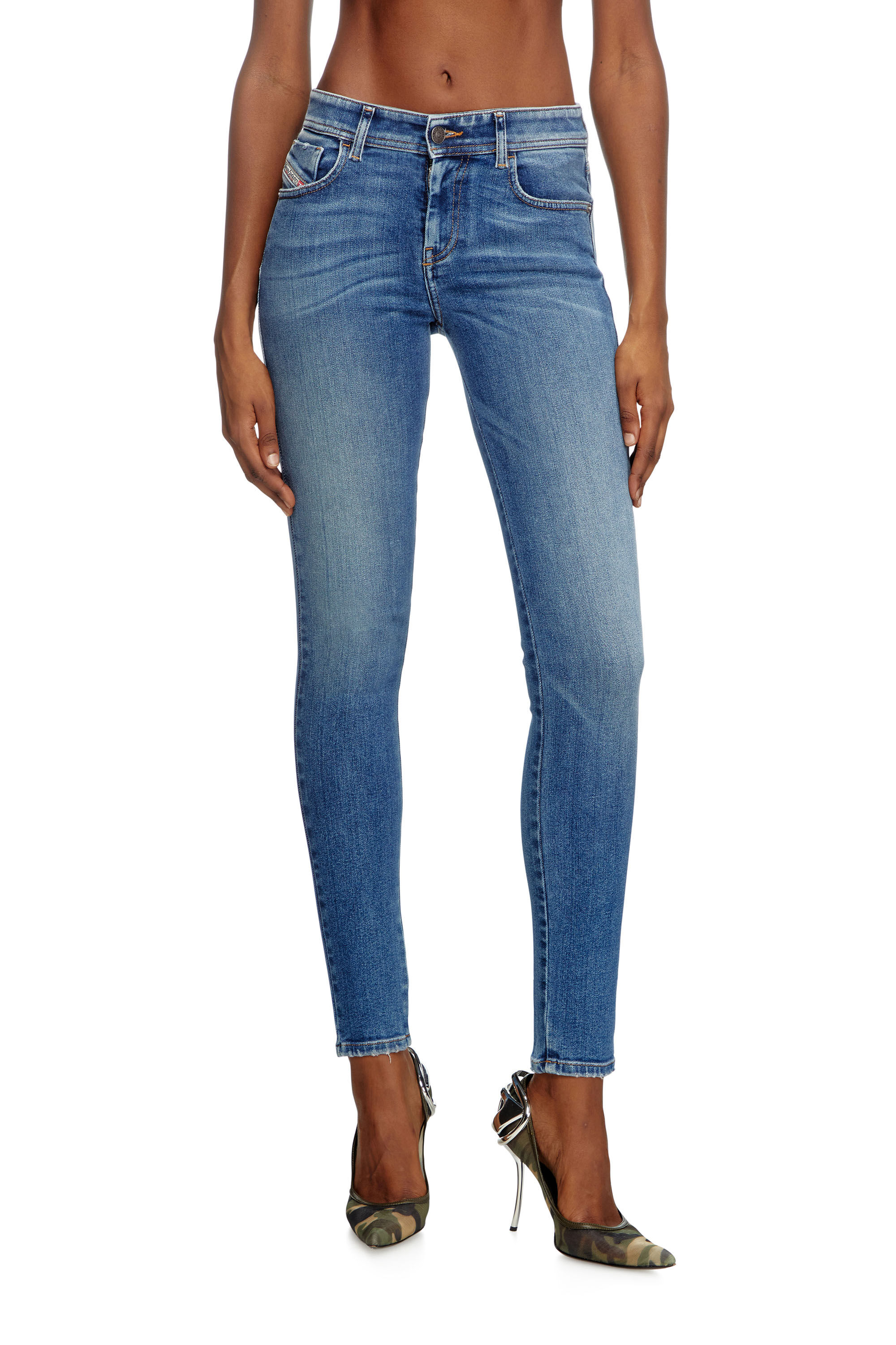 Diesel - Skinny Jeans 2017 Slandy 007Y8 Donna, Blu medio - Image 3