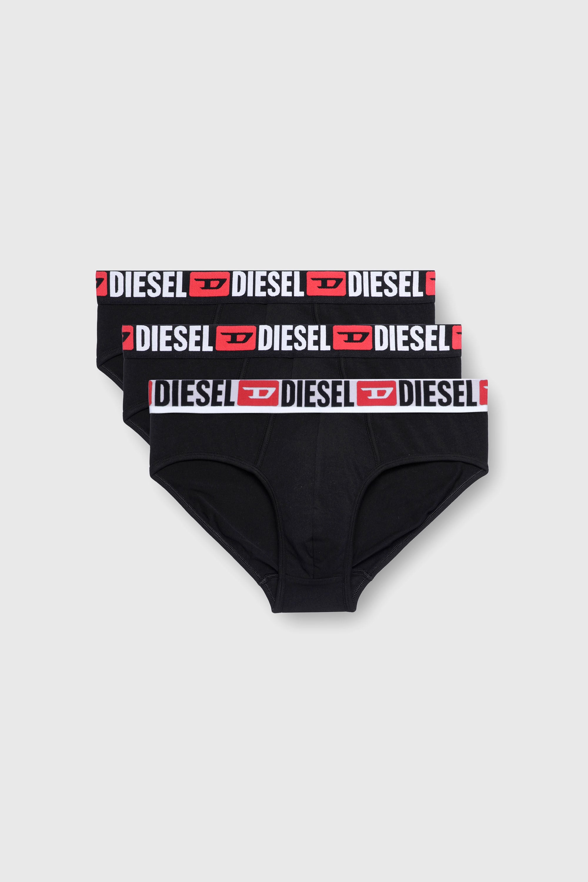 Diesel - UMBR-ANDRETHREEPACK, Set da tre slip a tinta unita Uomo in Nero - 2