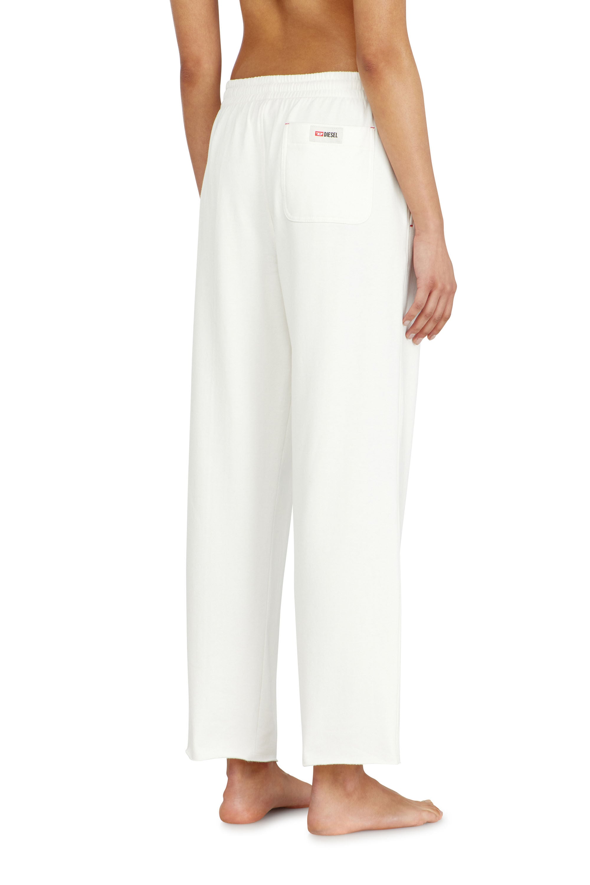 Diesel - INDRA-D-CORE, Pantaloni felpati smerigliati con orli vivi Donna in Bianco - 4