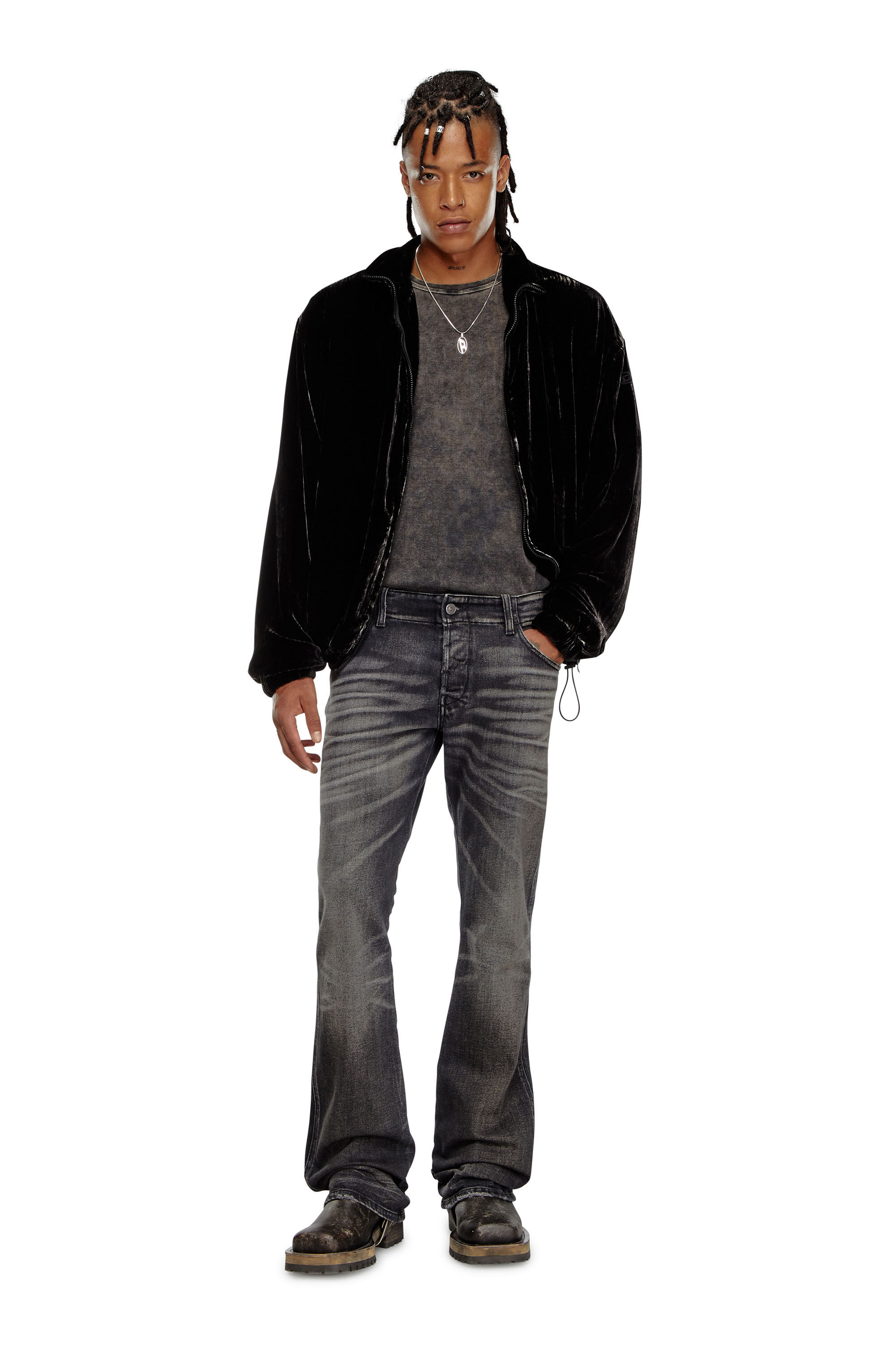 Jeans Uomo Bootcut Nero Grigio scuro D Backler Diesel