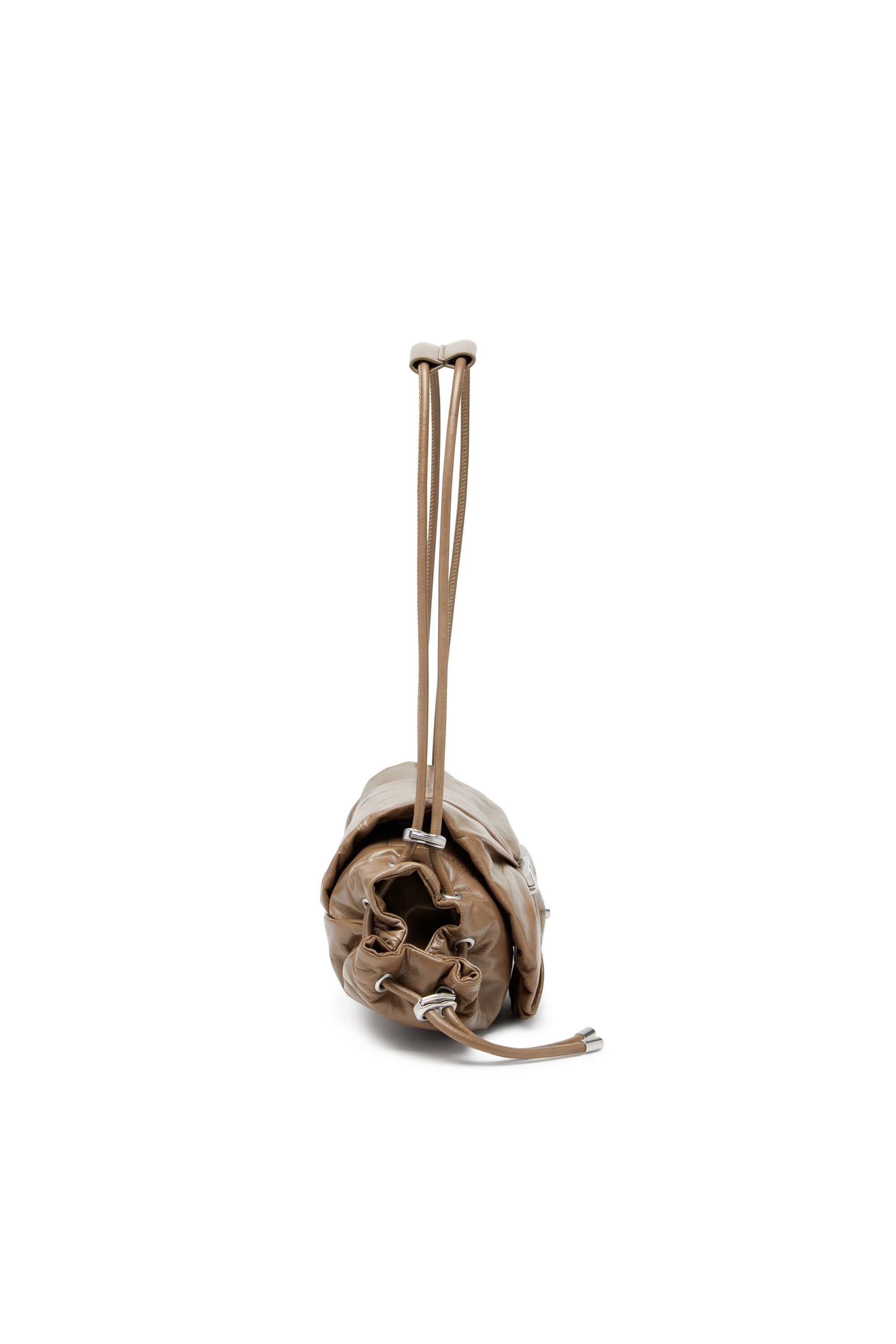 Diesel - SCRUNCH-D SHOULDER S, Borsa a spalla in pelle arricciata Donna in Marrone - 4