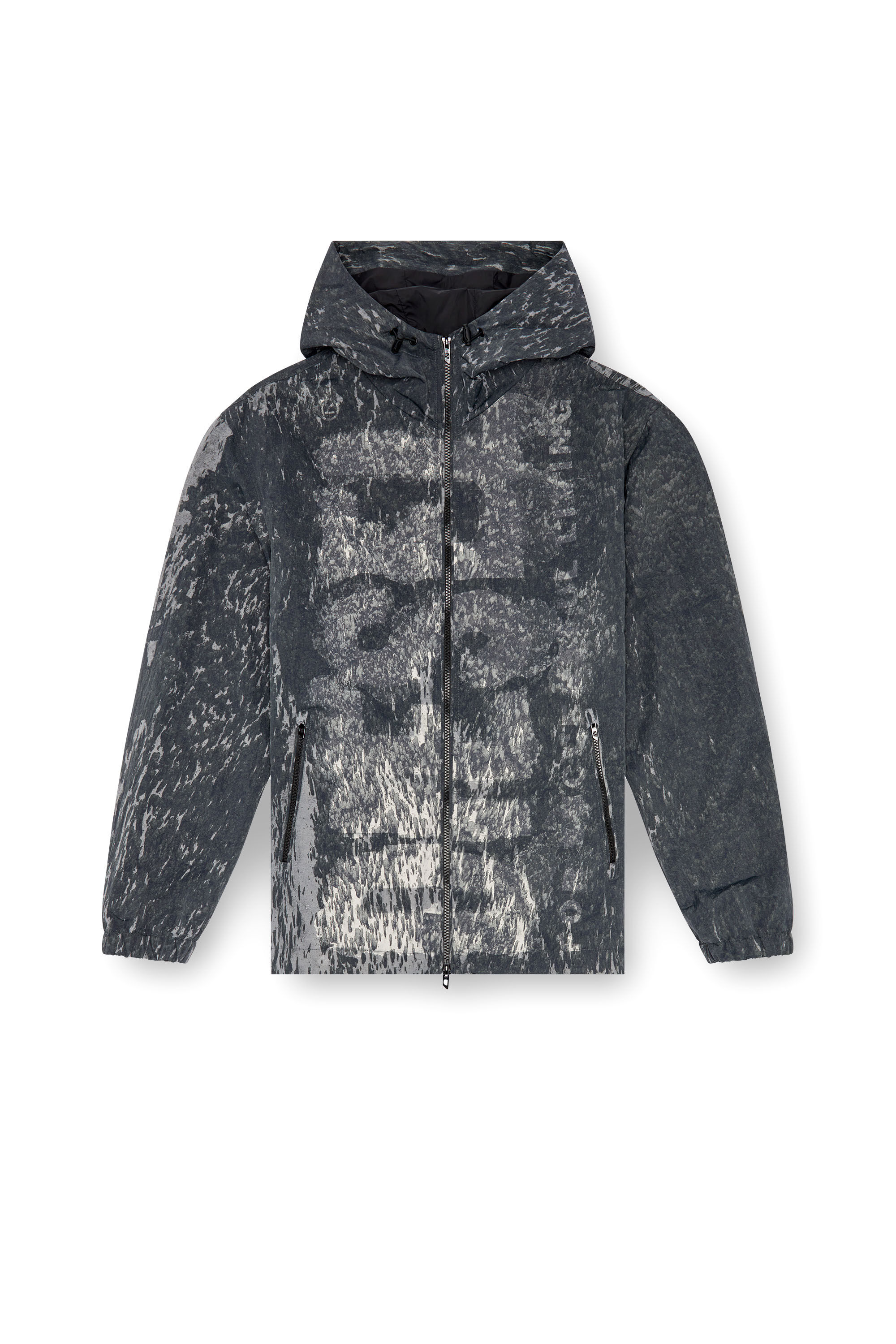 Diesel - J-BRICK, Giacca a vento con cappuccio Rain Camo Uomo in Nero - 2