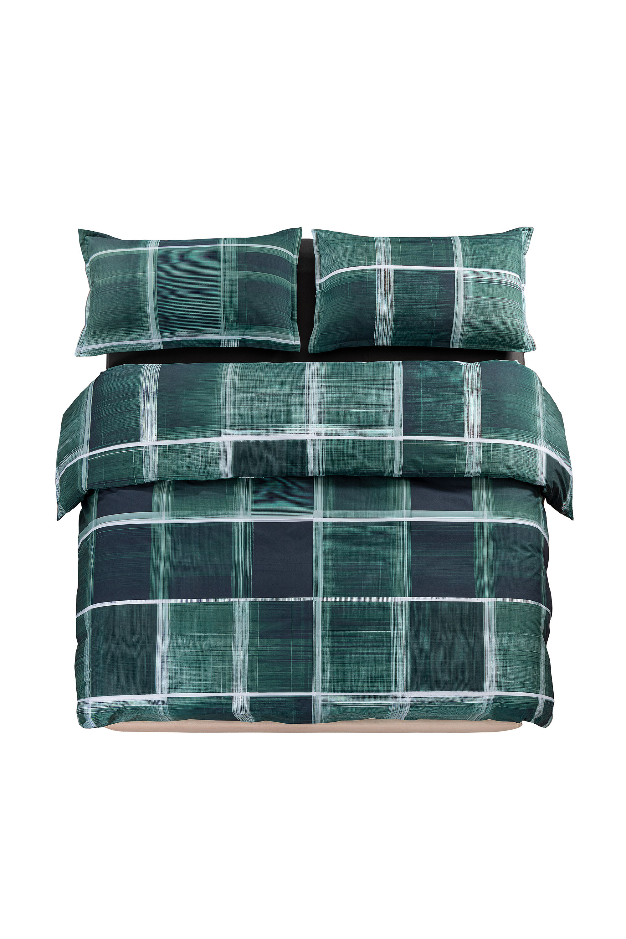 Diesel - 1016332  PSYCHEDELIC CHECKS BLUE  DUVET, Parure copripiumino in percalle per letto queen size Unisex in Verde - 1