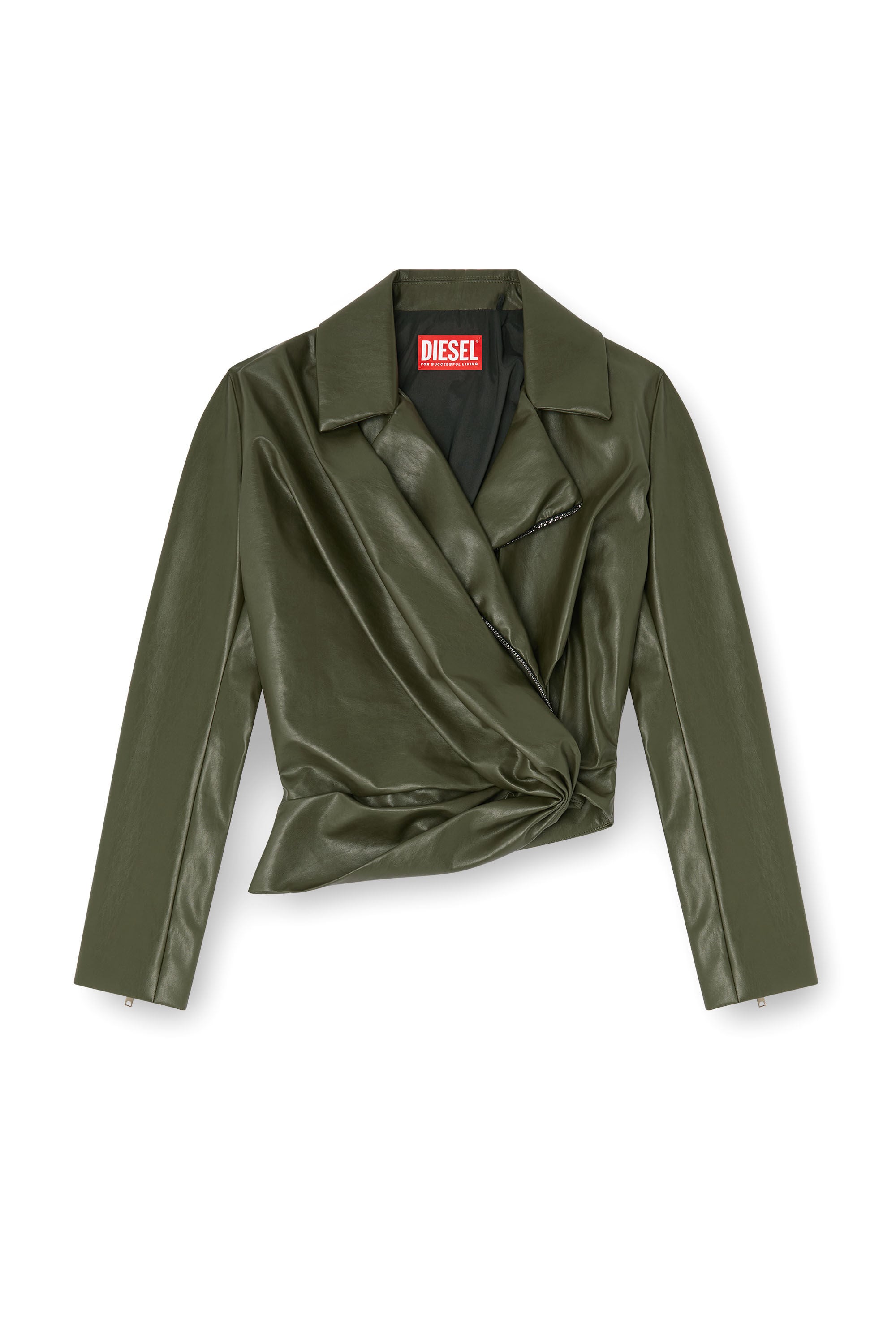 Diesel - G-DRAP, Giacca effetto drappeggiato con dettaglio wrap Donna in Verde - 2