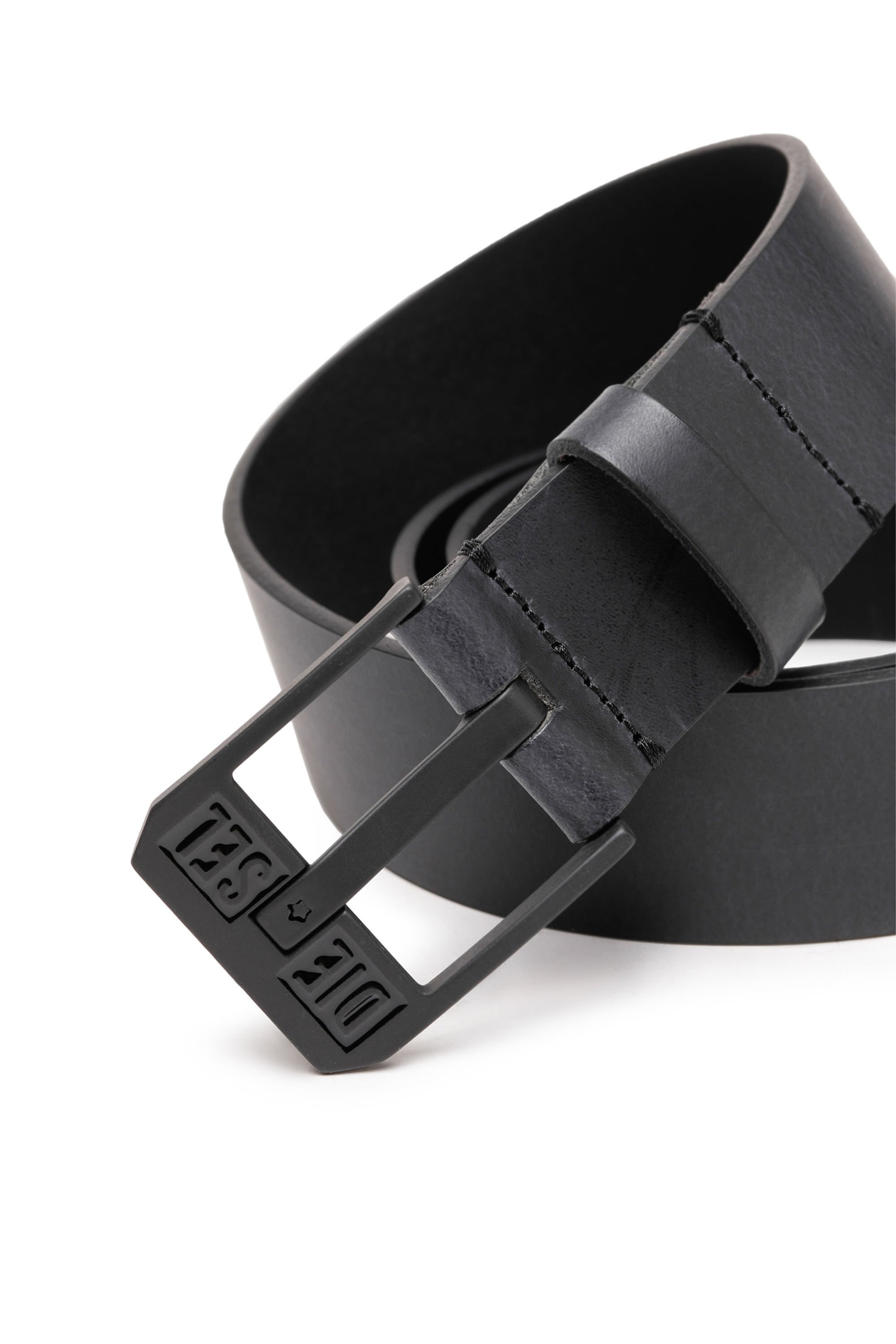 BLUESTAR II Uomo Cintura in pelle con fibbia con logo Diesel