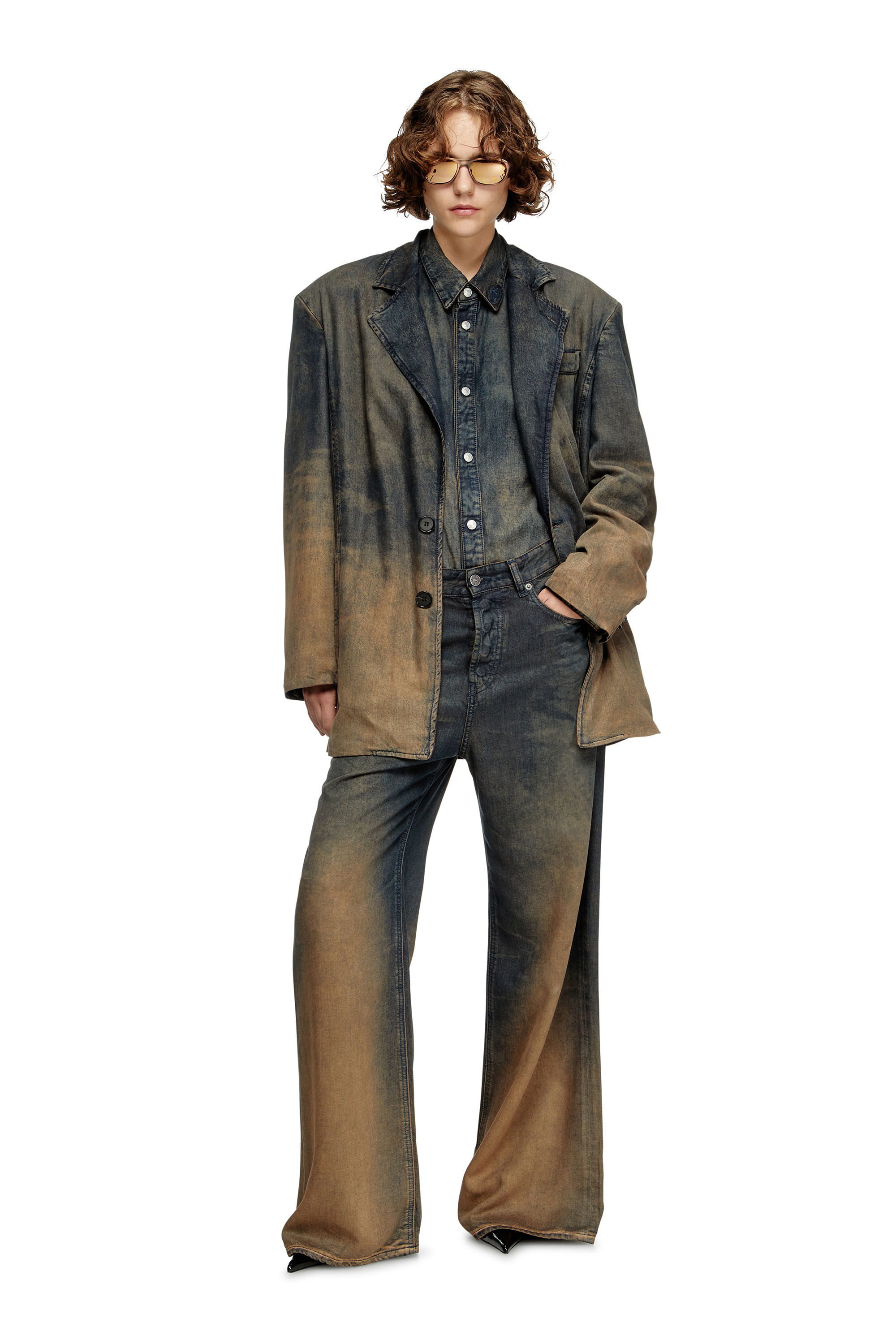 Diesel - D-REG-S, Blazer in denim fluido dégradé Unisex in Blu - 7
