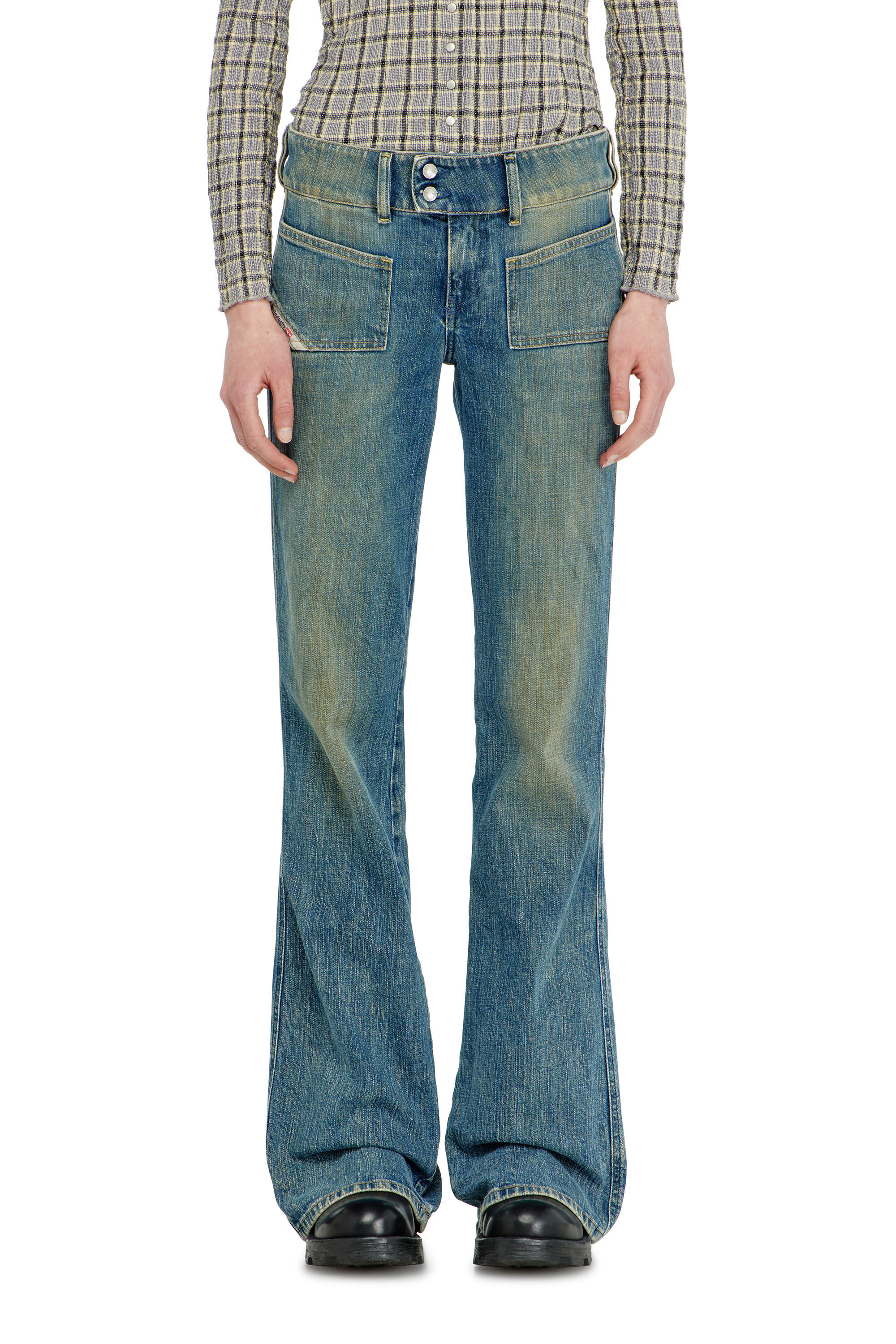 Diesel - Bootcut Jeans D-Hush 007EJ Donna, Blu medio - Image 4