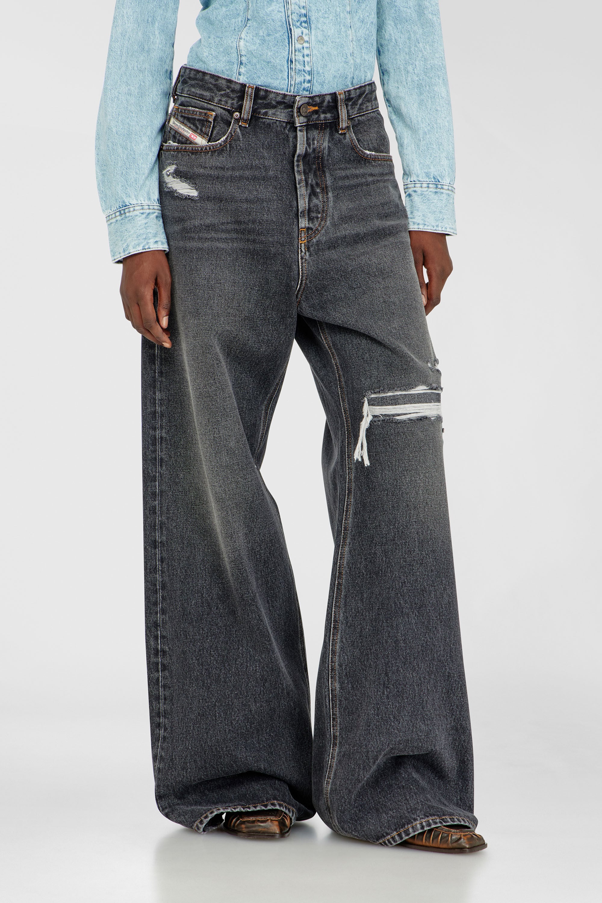Diesel - Relaxed Jeans 1996 D-Sire 007F6 Unisex, Nero/Grigio scuro - Image 4